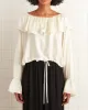 Satin Claret Blouse - White sold by BODE