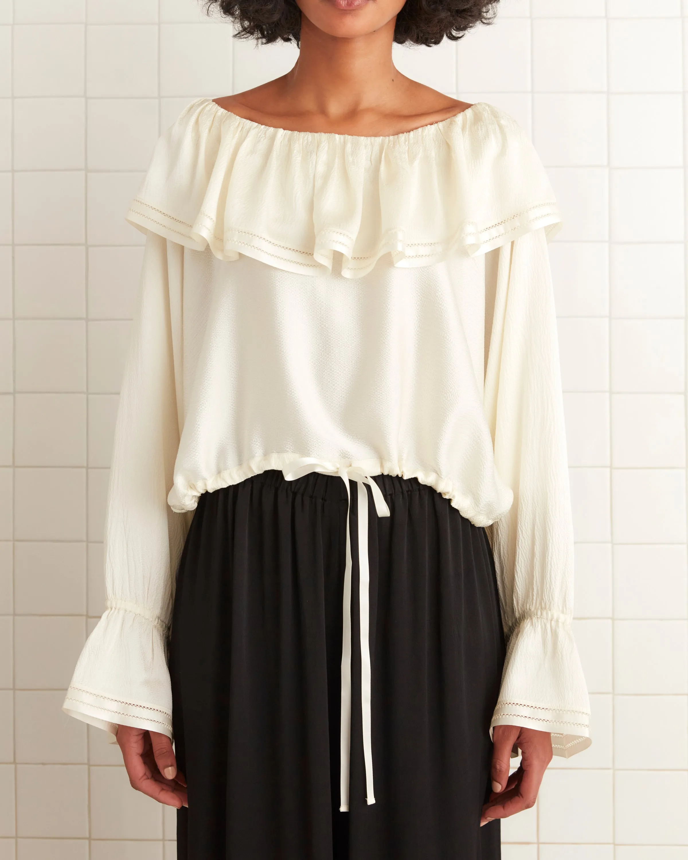 Satin Claret Blouse - White sold by BODE product image thumbnail 2