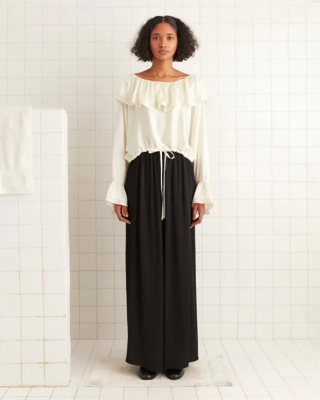 Satin Claret Blouse - White sold by BODE