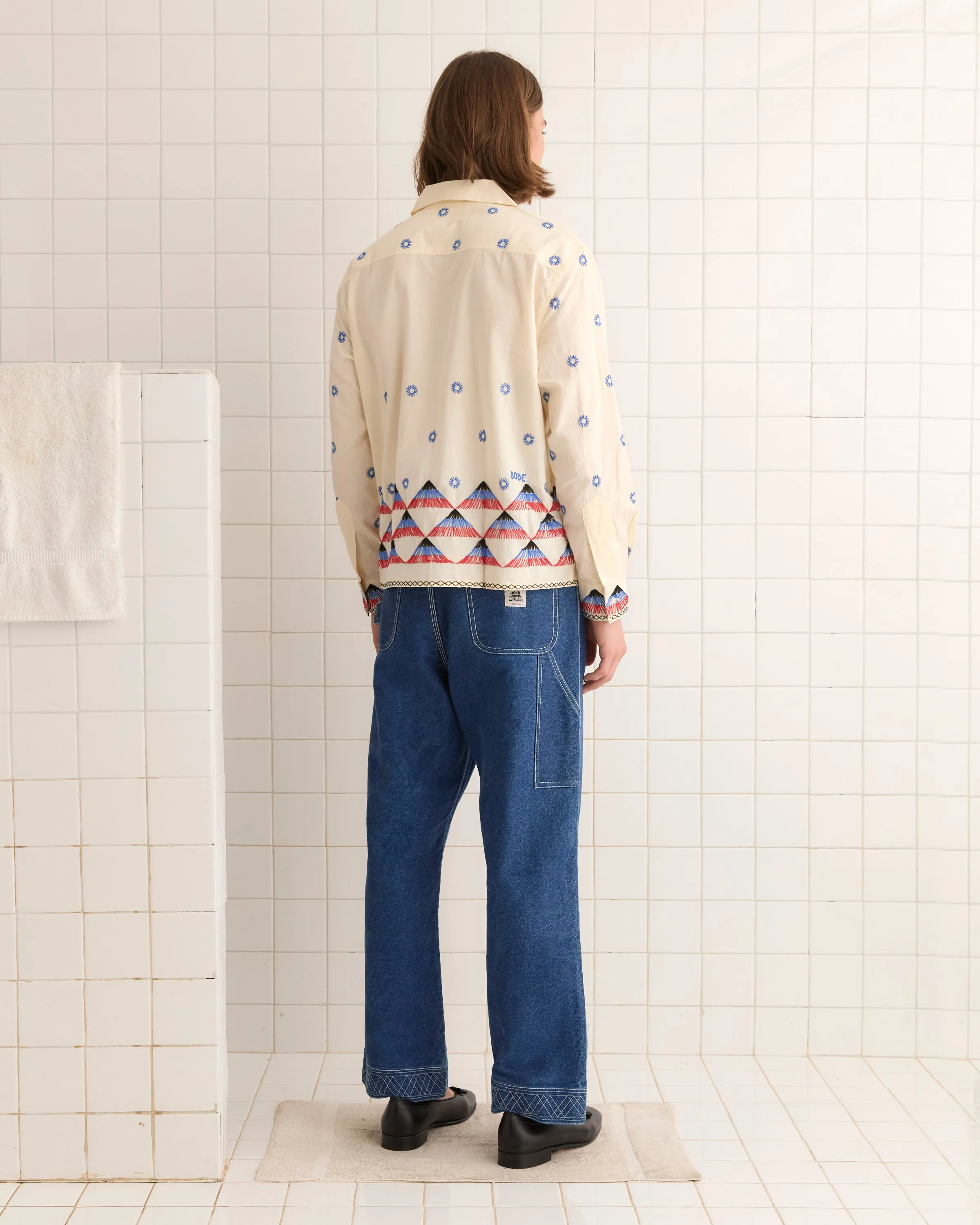 Embroidered Peak Long Sleeve Shirt sold by BODE product image thumbnail 3