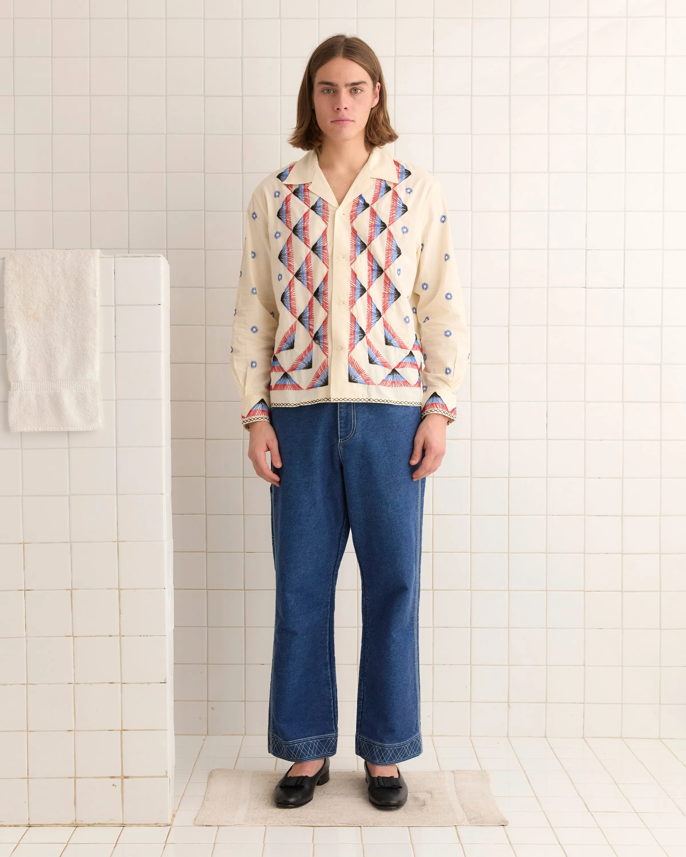 Embroidered Peak Long Sleeve Shirt sold by BODE