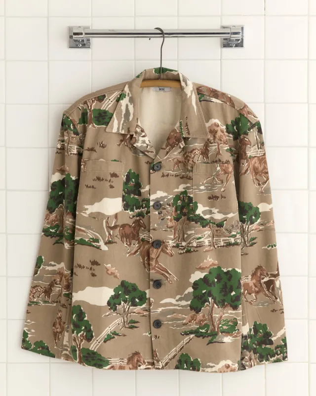 Galloping Horses Long Sleeve Shirt sold by BODE