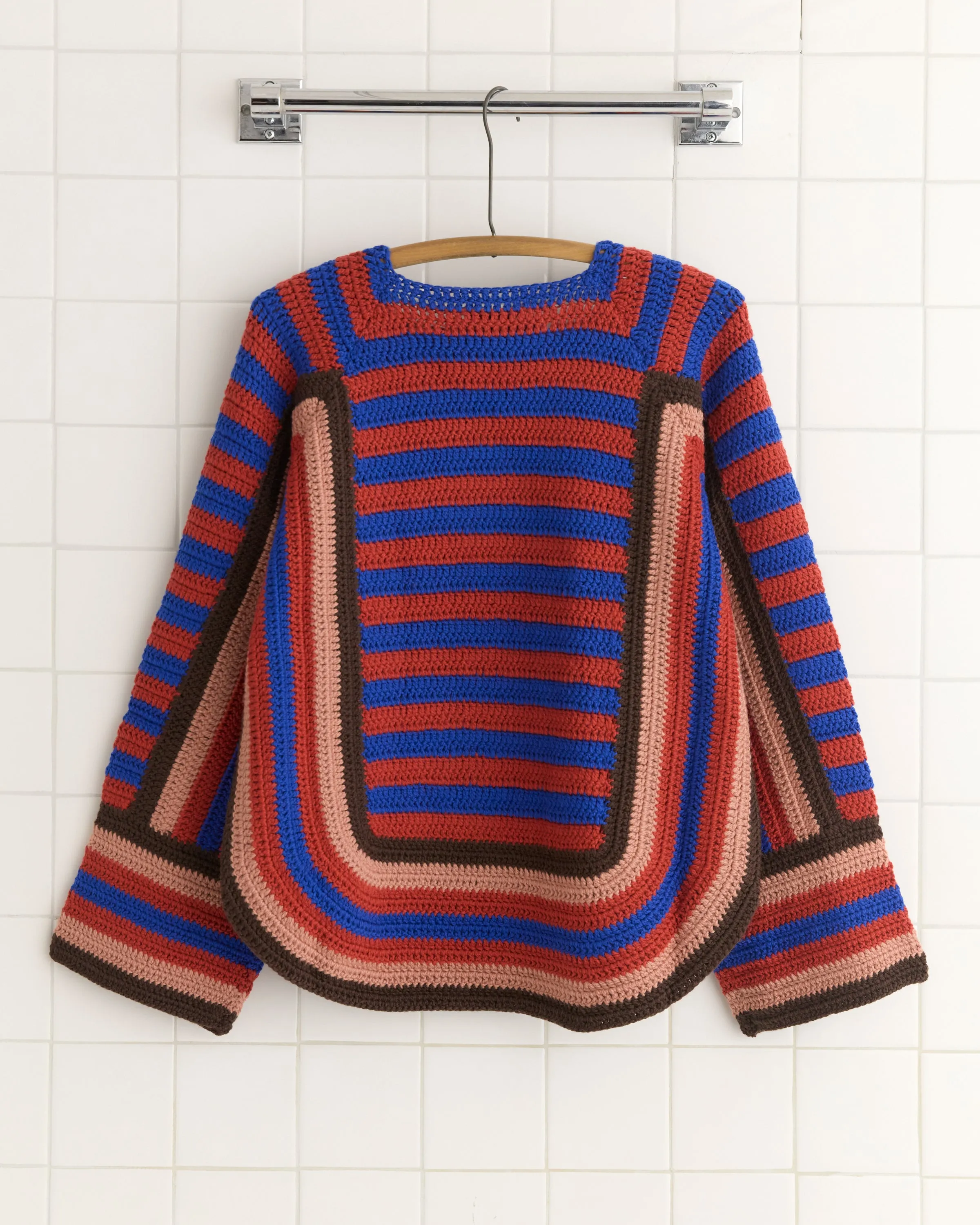 Crochet Four-Stripe Sweater - Red sold by BODE product image thumbnail 3