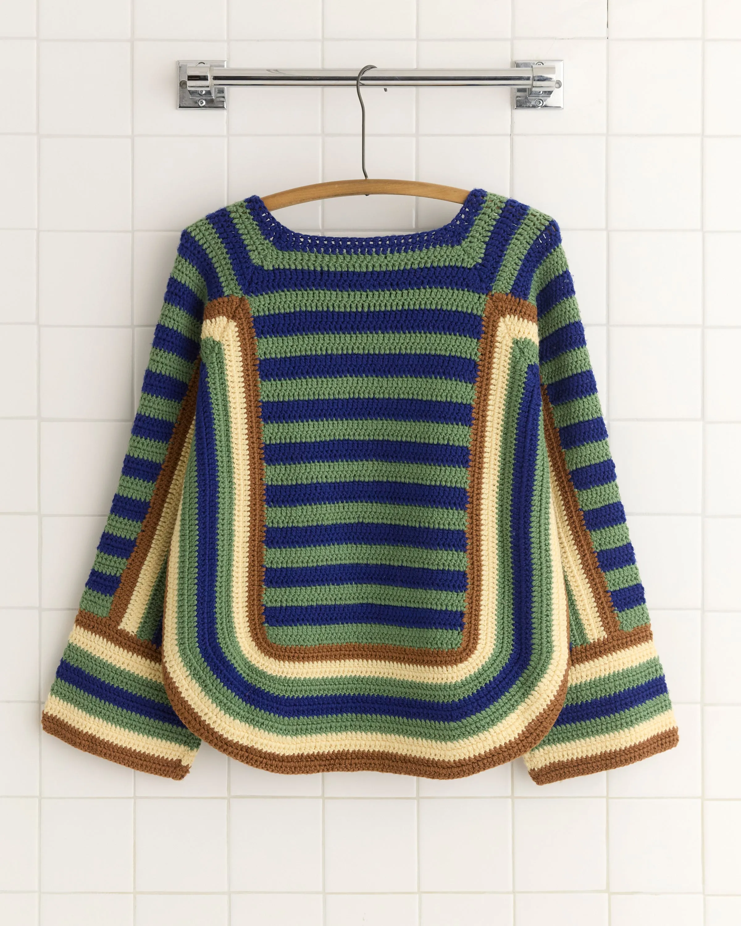 Crochet Four-Stripe Sweater - Green sold by BODE product image thumbnail 3