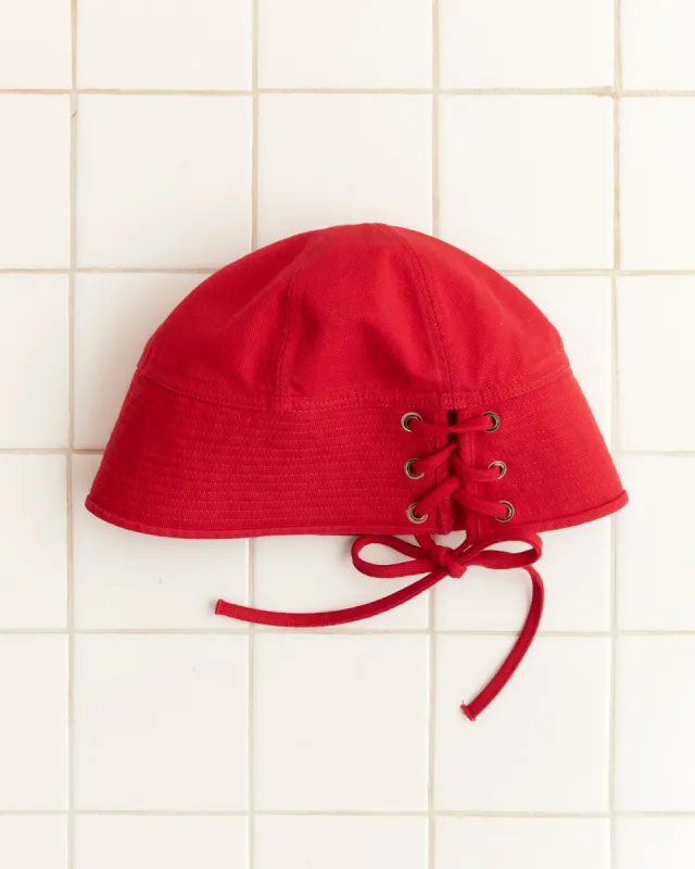 Spring Twill Sailor Cap - Red made by BODE