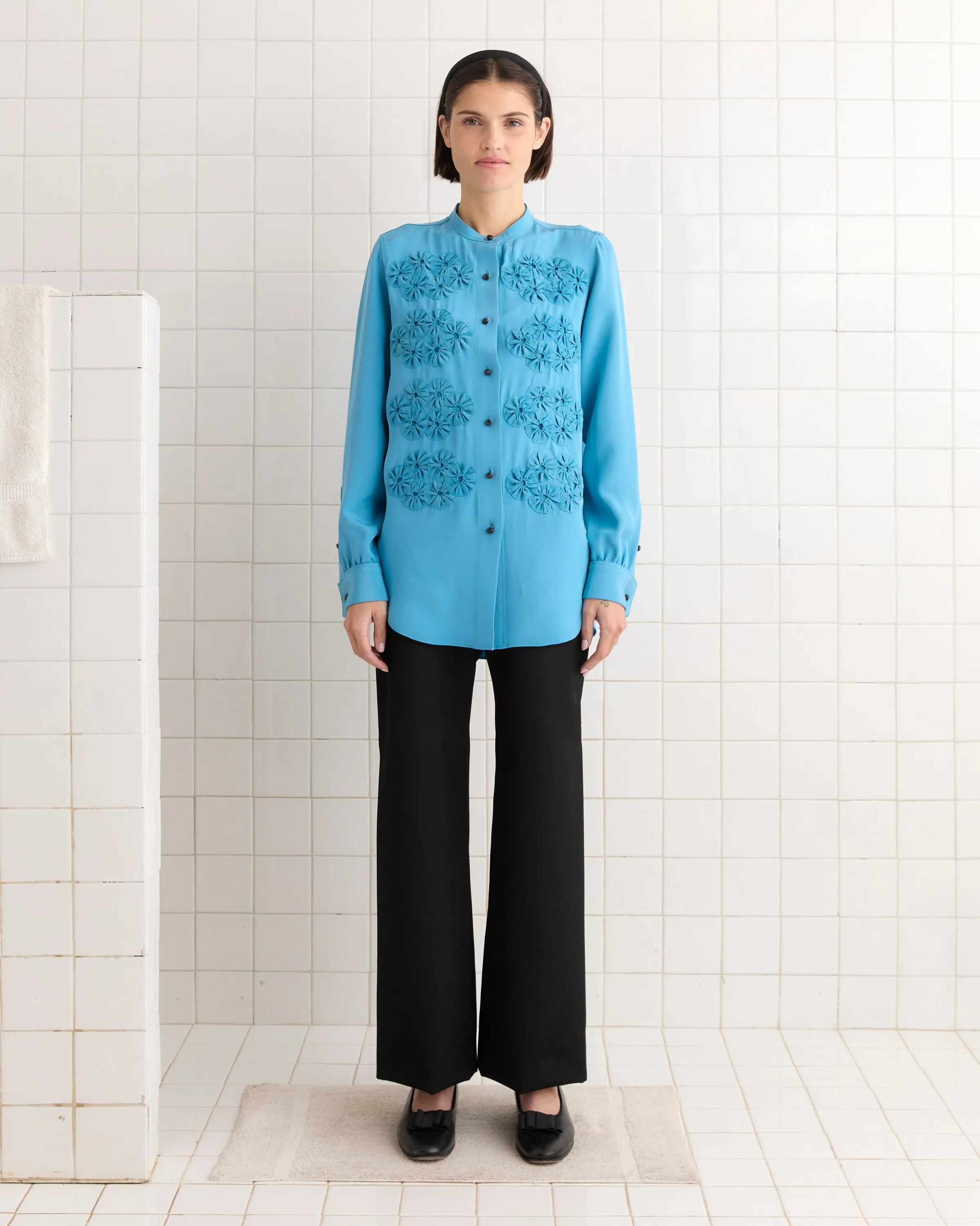 Ribbon Garland Silas Shirt - Blue sold by BODE