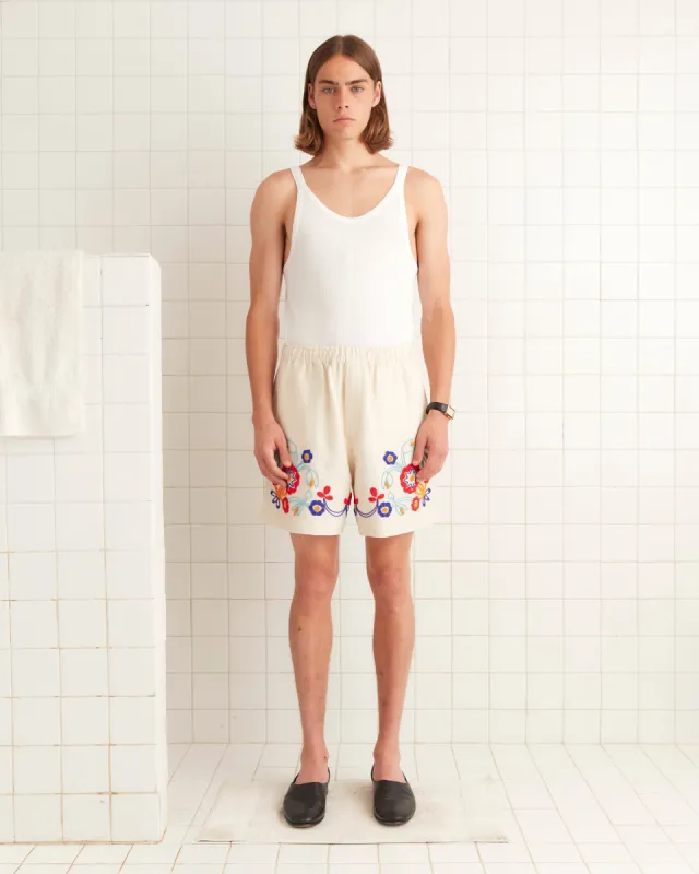Beaded Garden Party Shorts sold by BODE