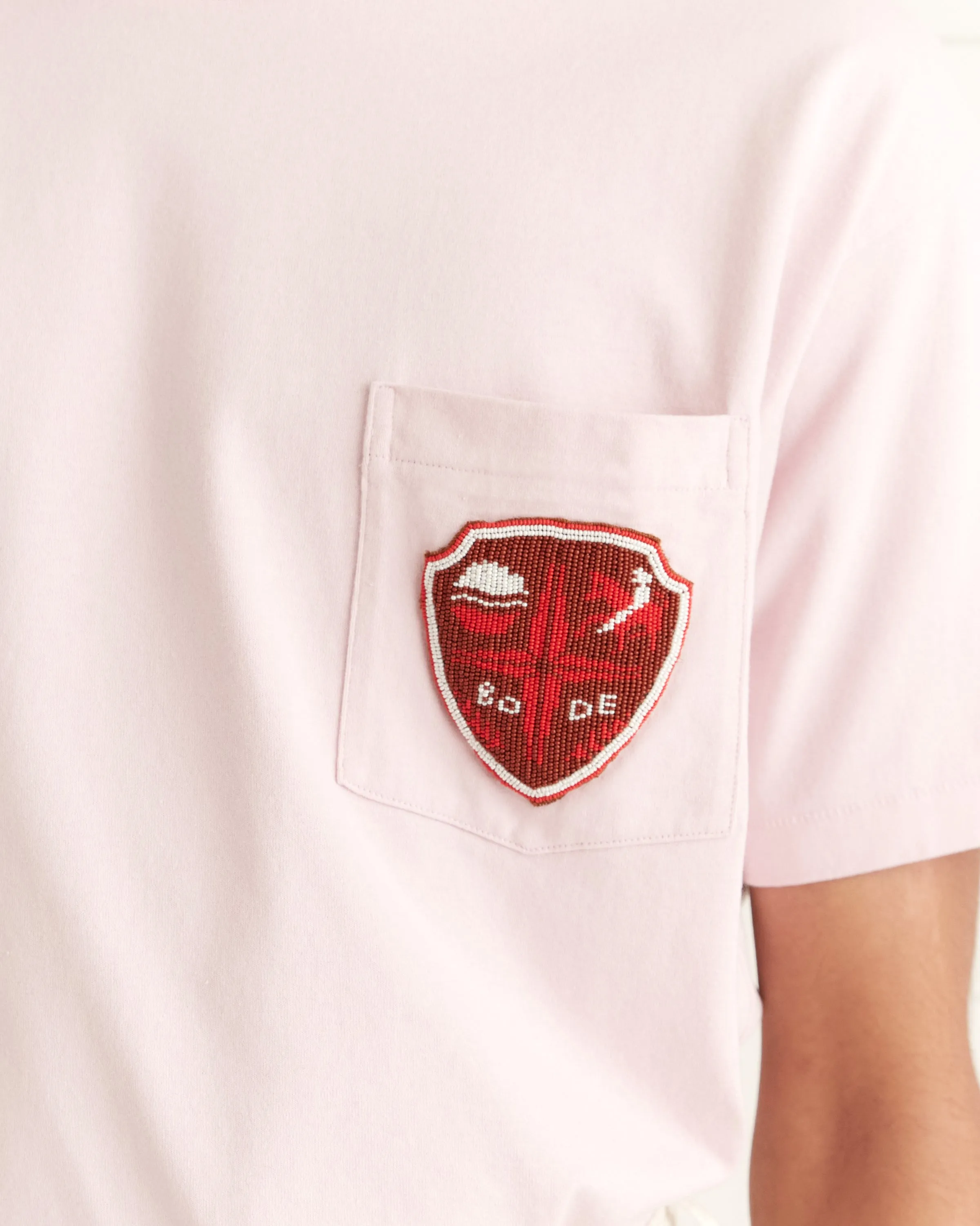 Crest Pocket Tee - Pink sold by BODE product image thumbnail 2