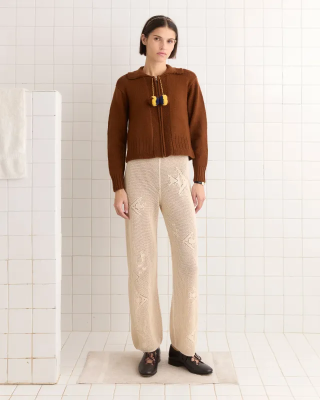 Angel Fish Joggers - Cream sold by BODE