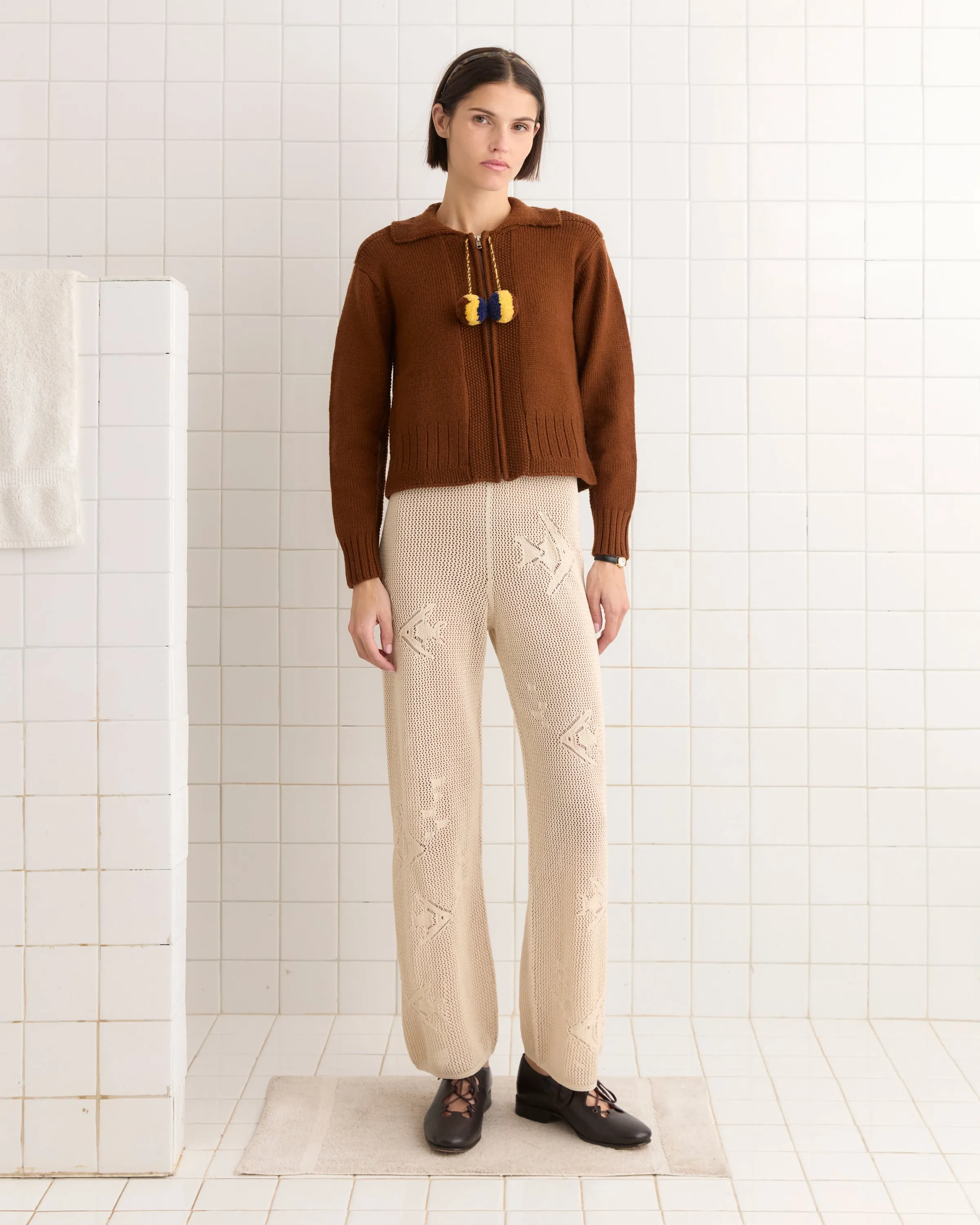 Angel Fish Joggers - Cream sold by BODE