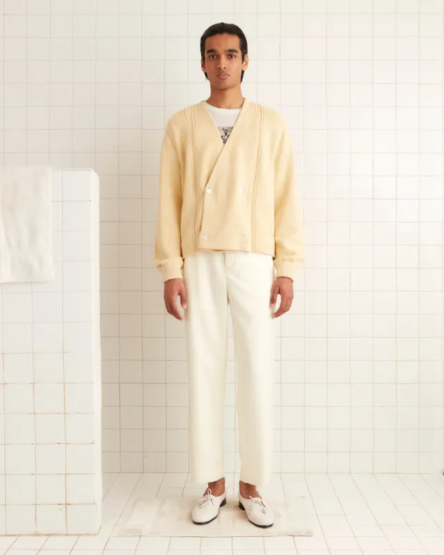 Double-Breasted Cardigan - Marled Ivory sold by BODE