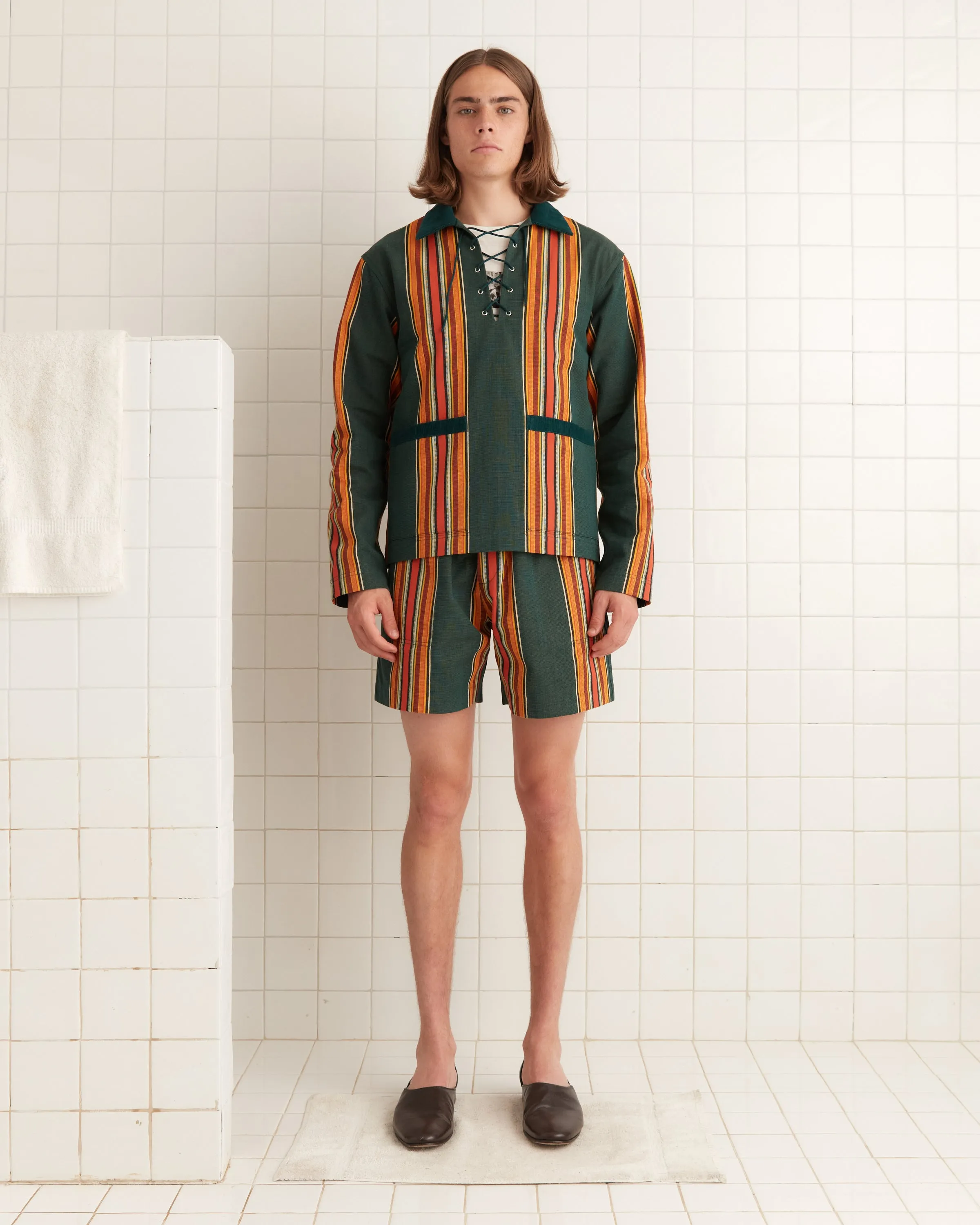 Parakeet Stripe Pullover sold by BODE