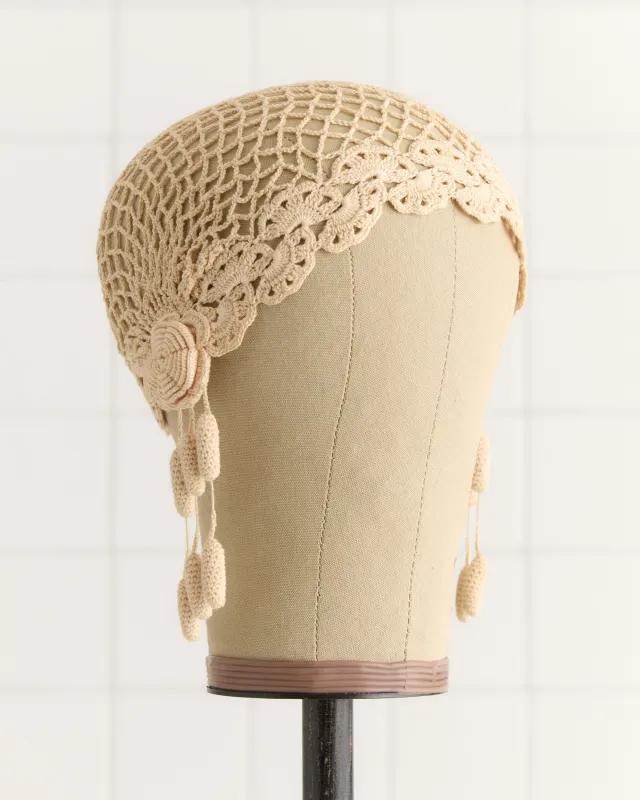 Blossom Crochet Cap - Cream sold by BODE