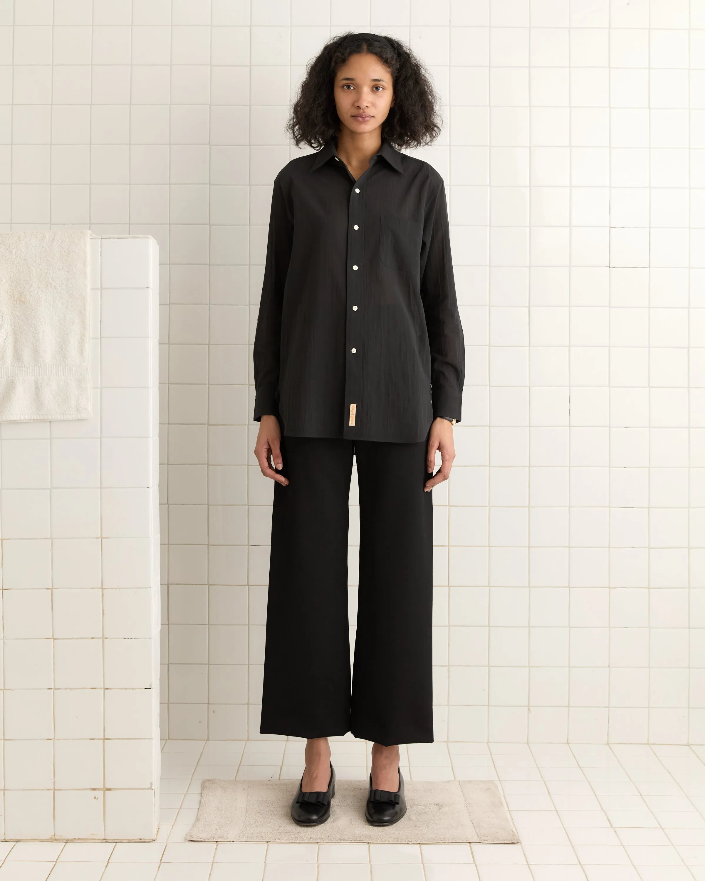 Voile Murray Shirt - Black sold by BODE
