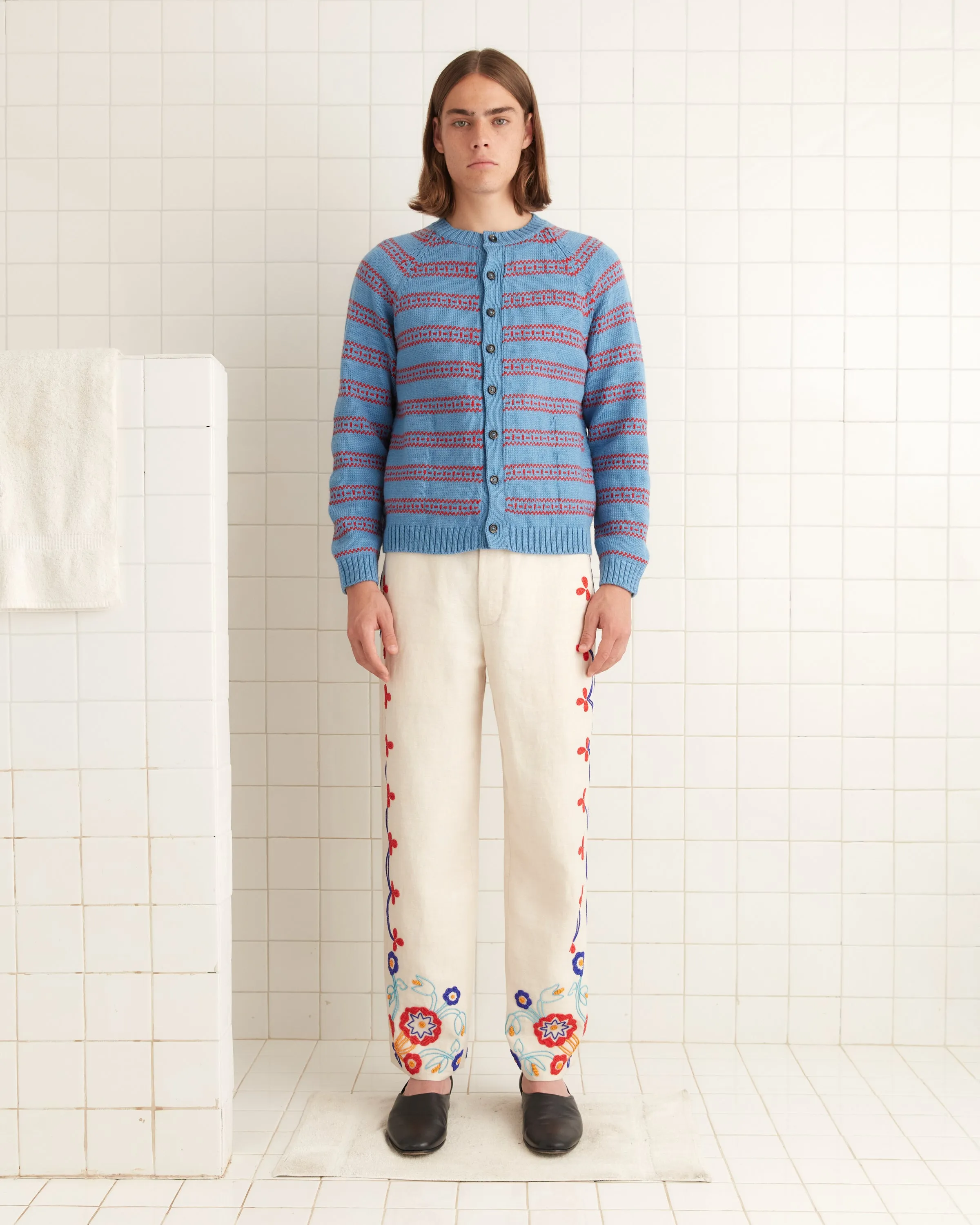 Beaded Garden Party Trousers sold by BODE