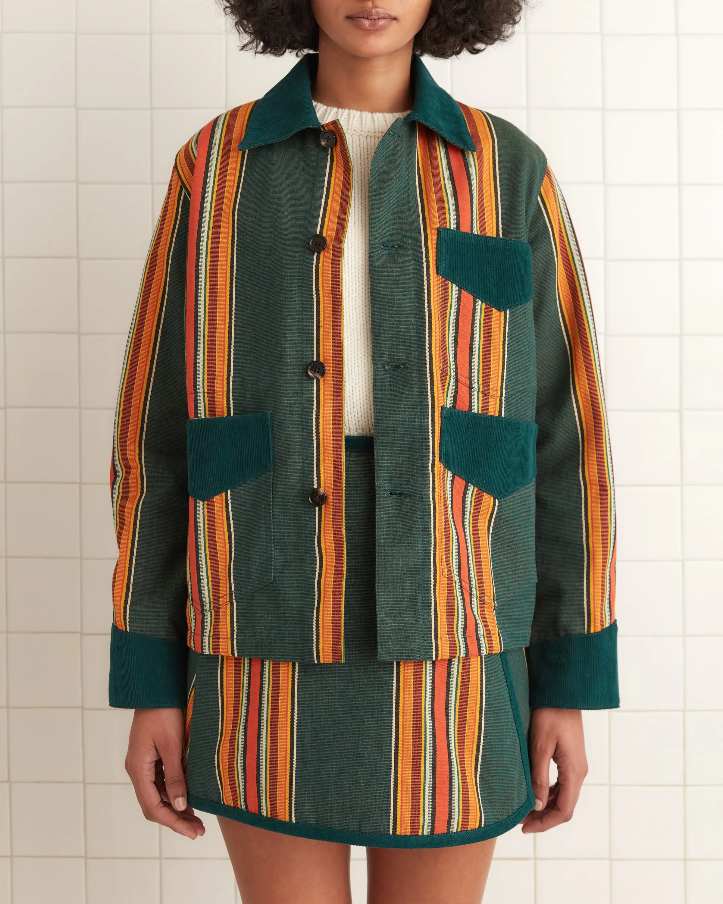 Parakeet Stripe Craft Jacket sold by BODE product image thumbnail 2