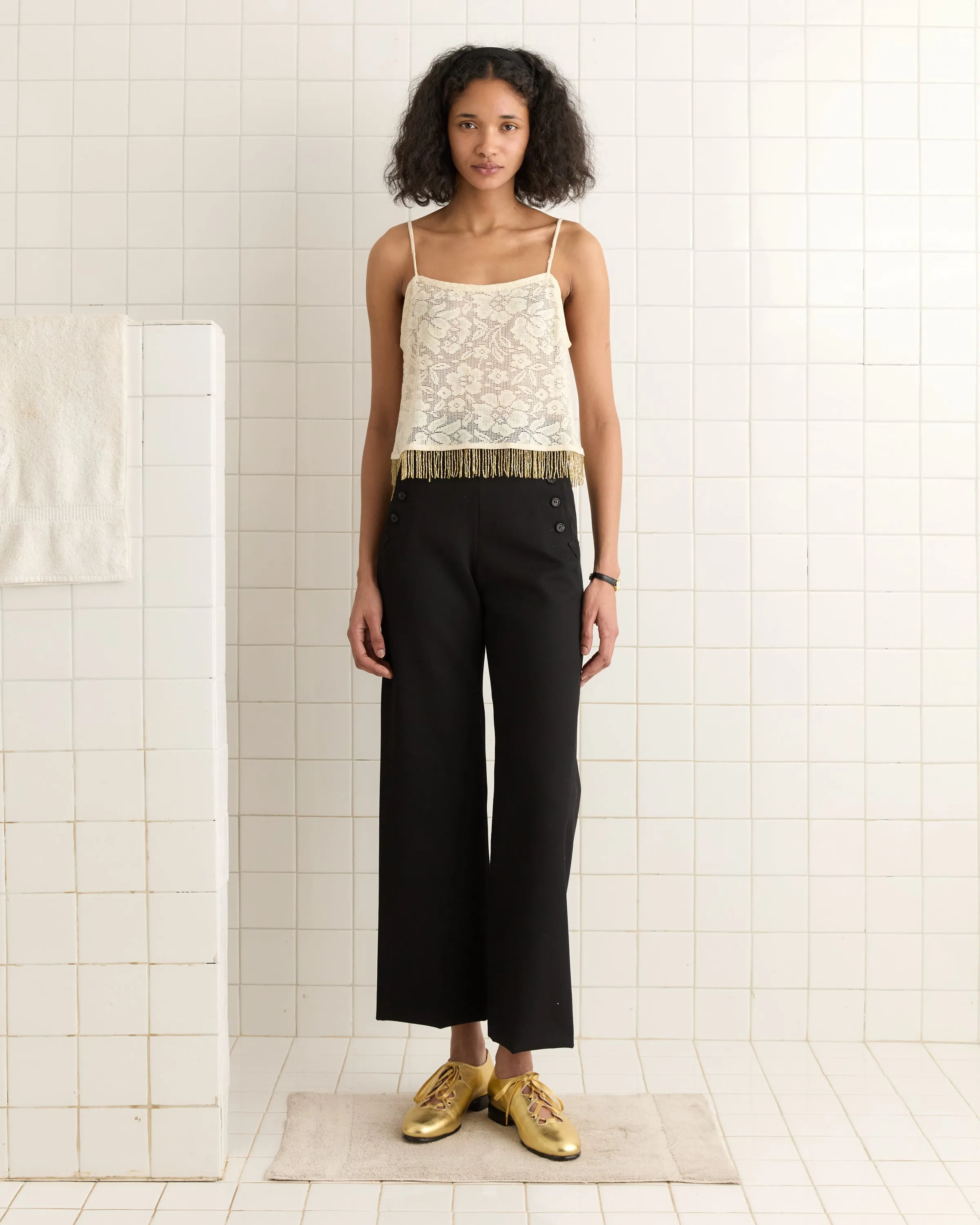 Ivory Peony Tank - S sold by BODE