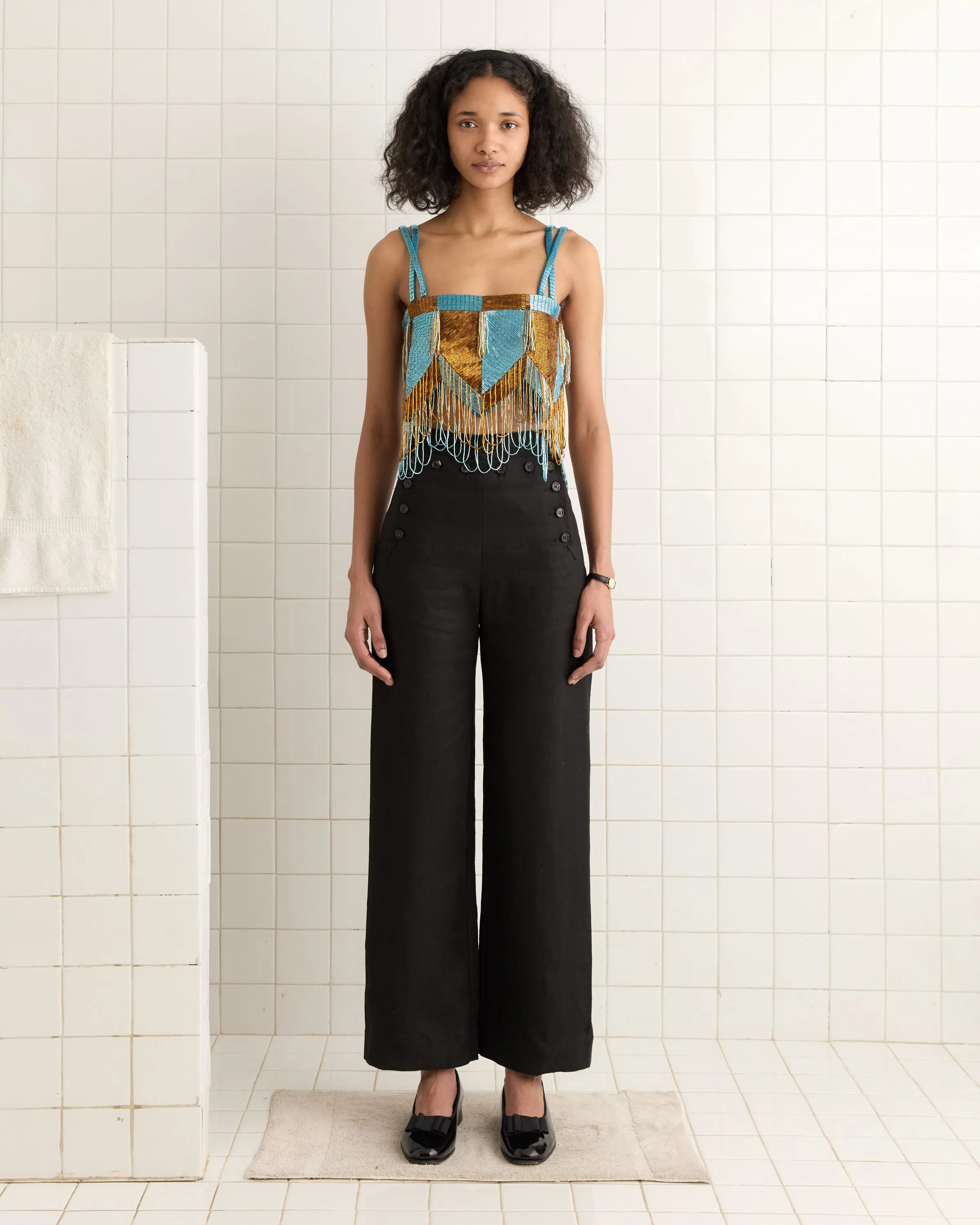 Capri Fringe Top sold by BODE