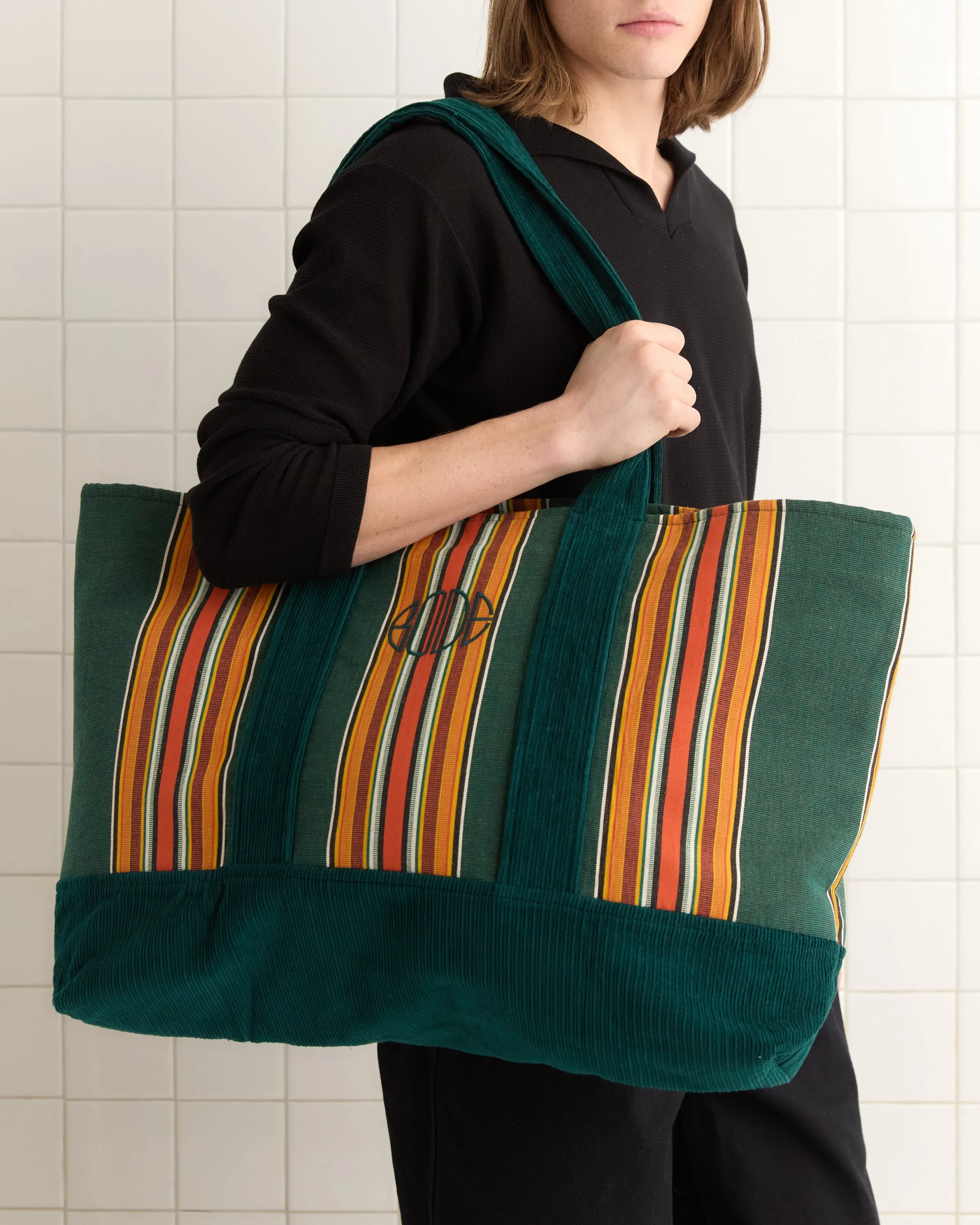Parakeet Stripe Tote sold by BODE product image thumbnail 3