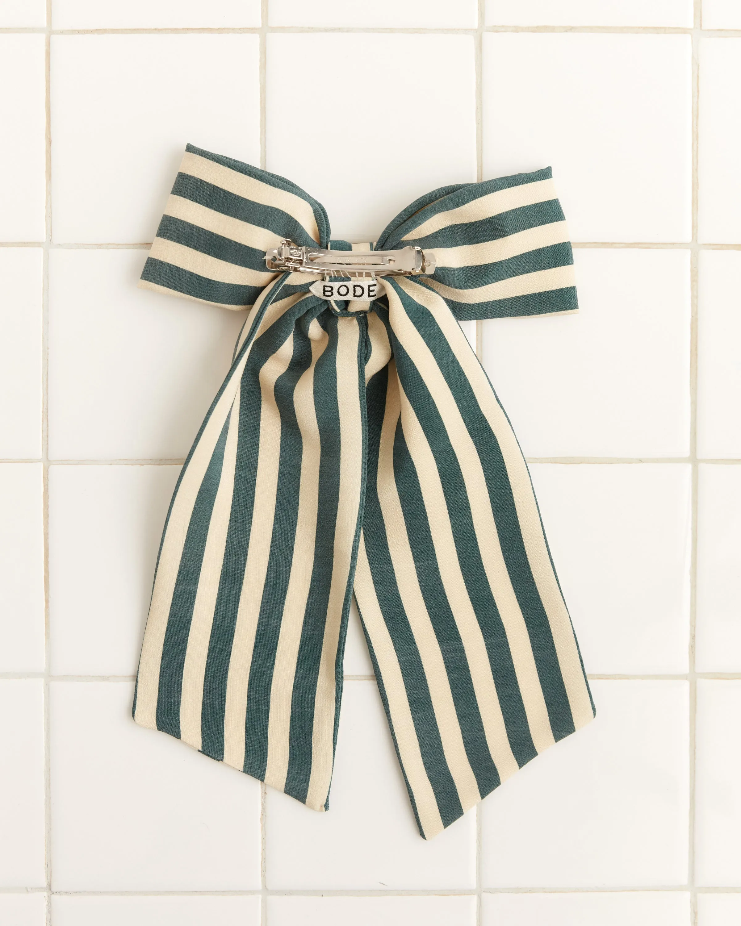 Soda Stripe Bow Barrette sold by BODE product image thumbnail 2