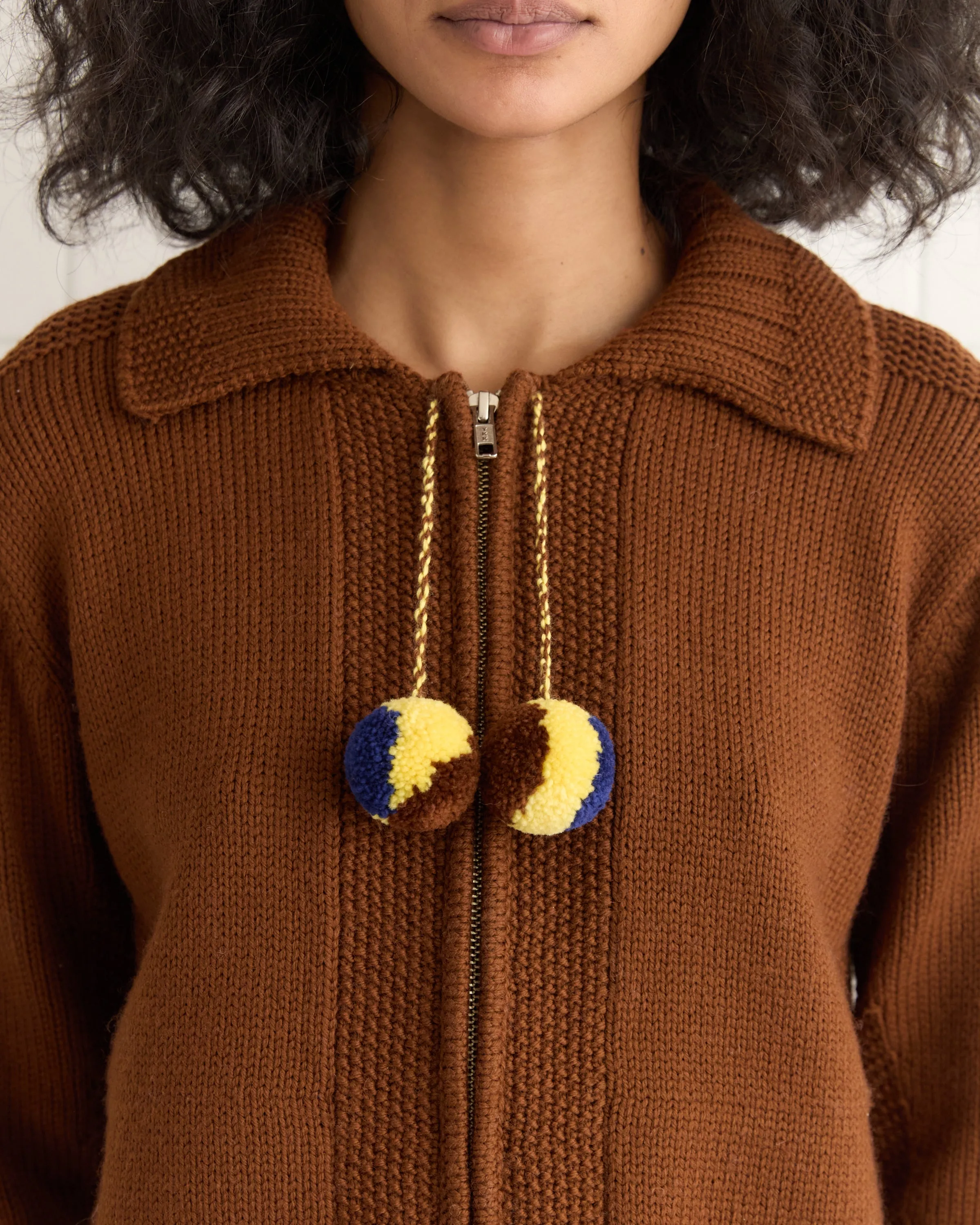 Marion Pom Cardigan - Brown sold by BODE product image thumbnail 3