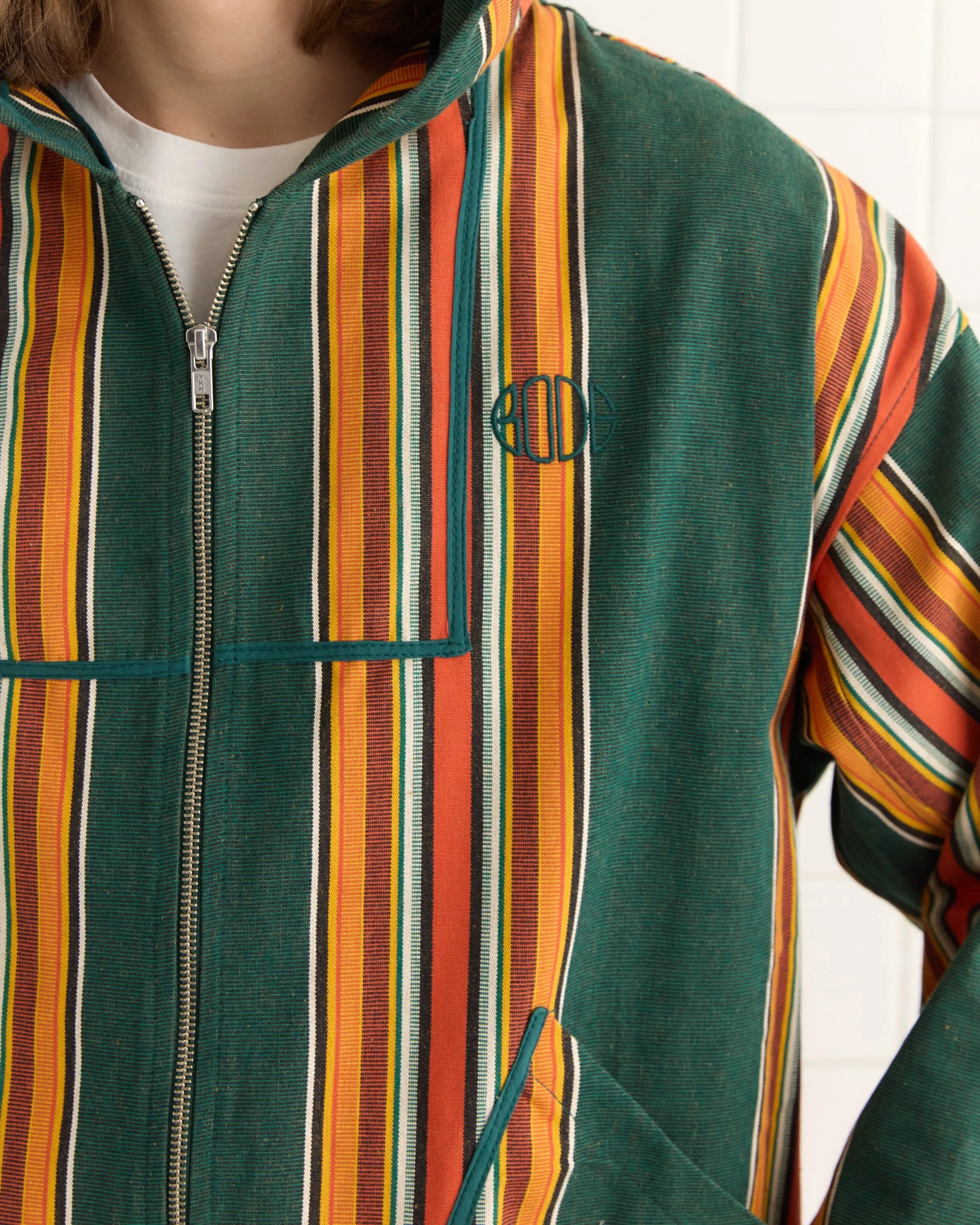 Parakeet Stripe Sideline Coat sold by BODE product image thumbnail 2