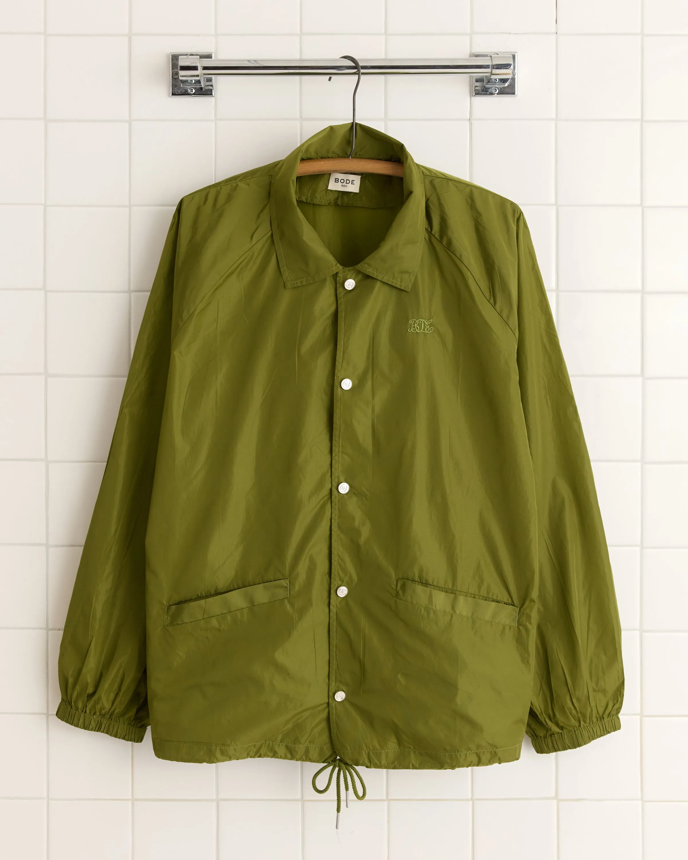 Nylon Track Jacket - Olive sold by BODE