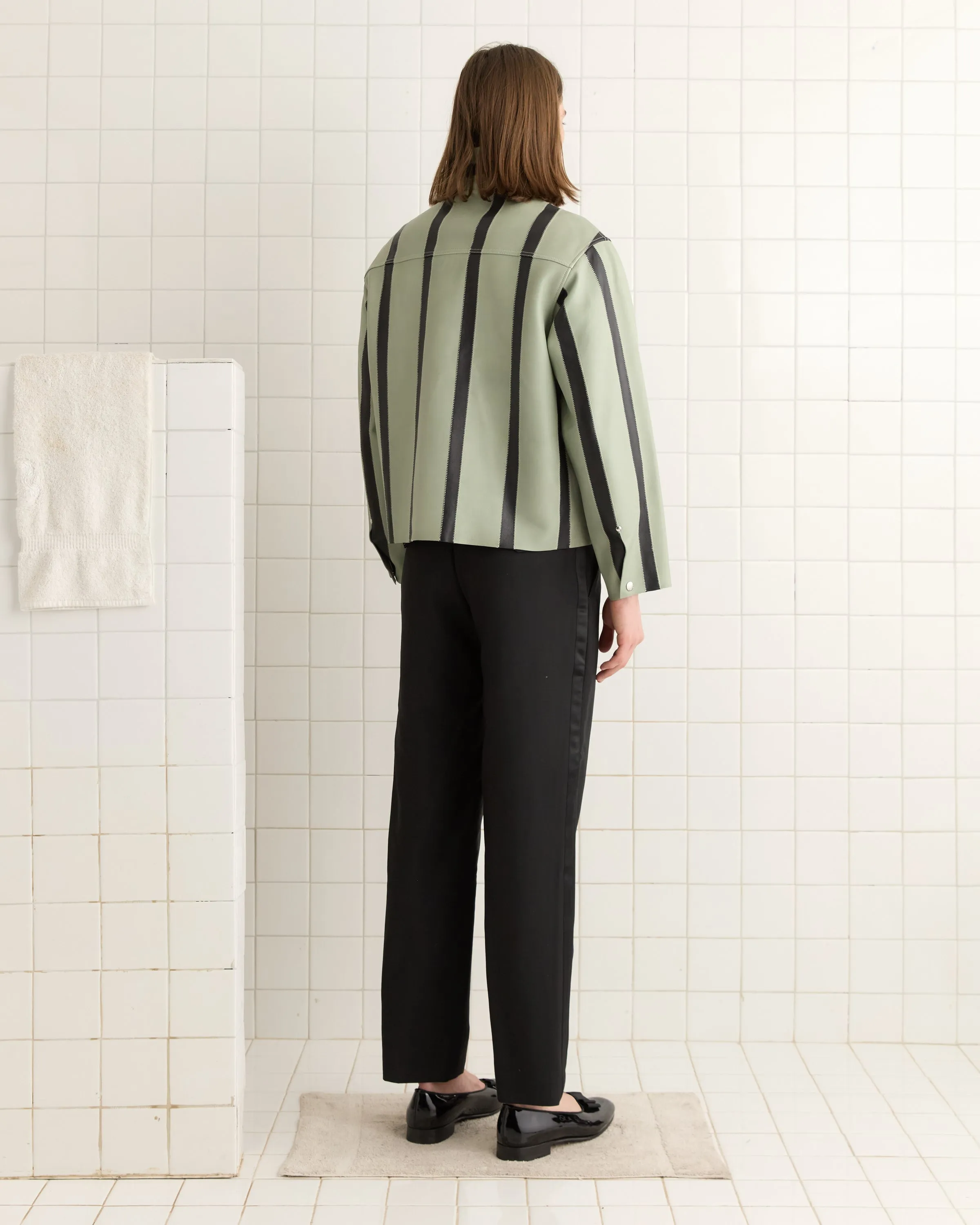 Seafoam Stripe Welding Jacket - Seafoam/Black sold by BODE product image thumbnail 4