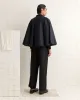 Waxed Herringbone Rain Cape - Navy sold by BODE