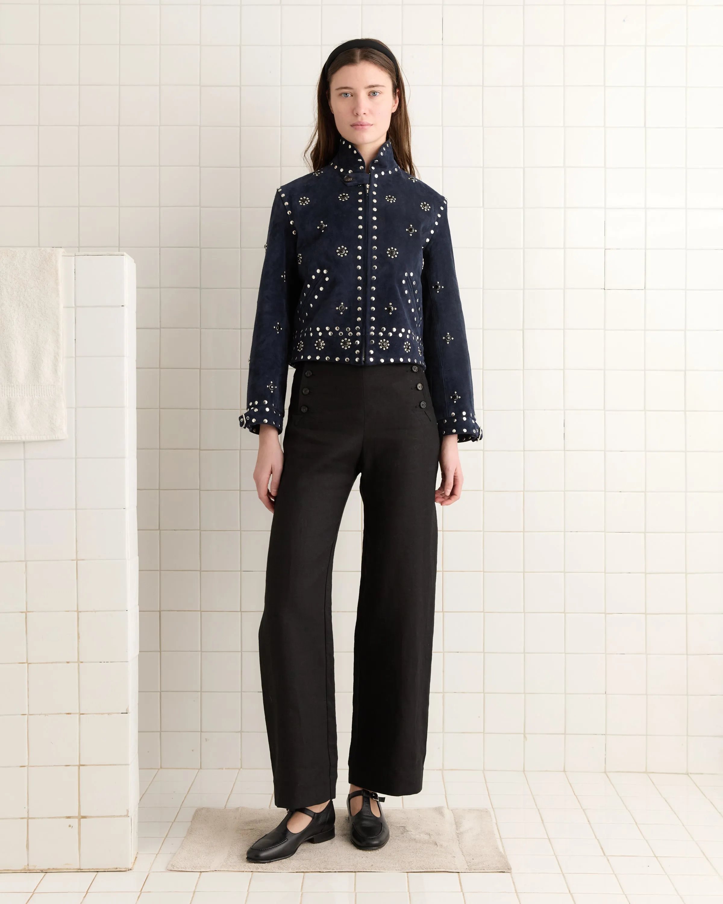 Studded Howard Jacket - Dark Navy sold by BODE