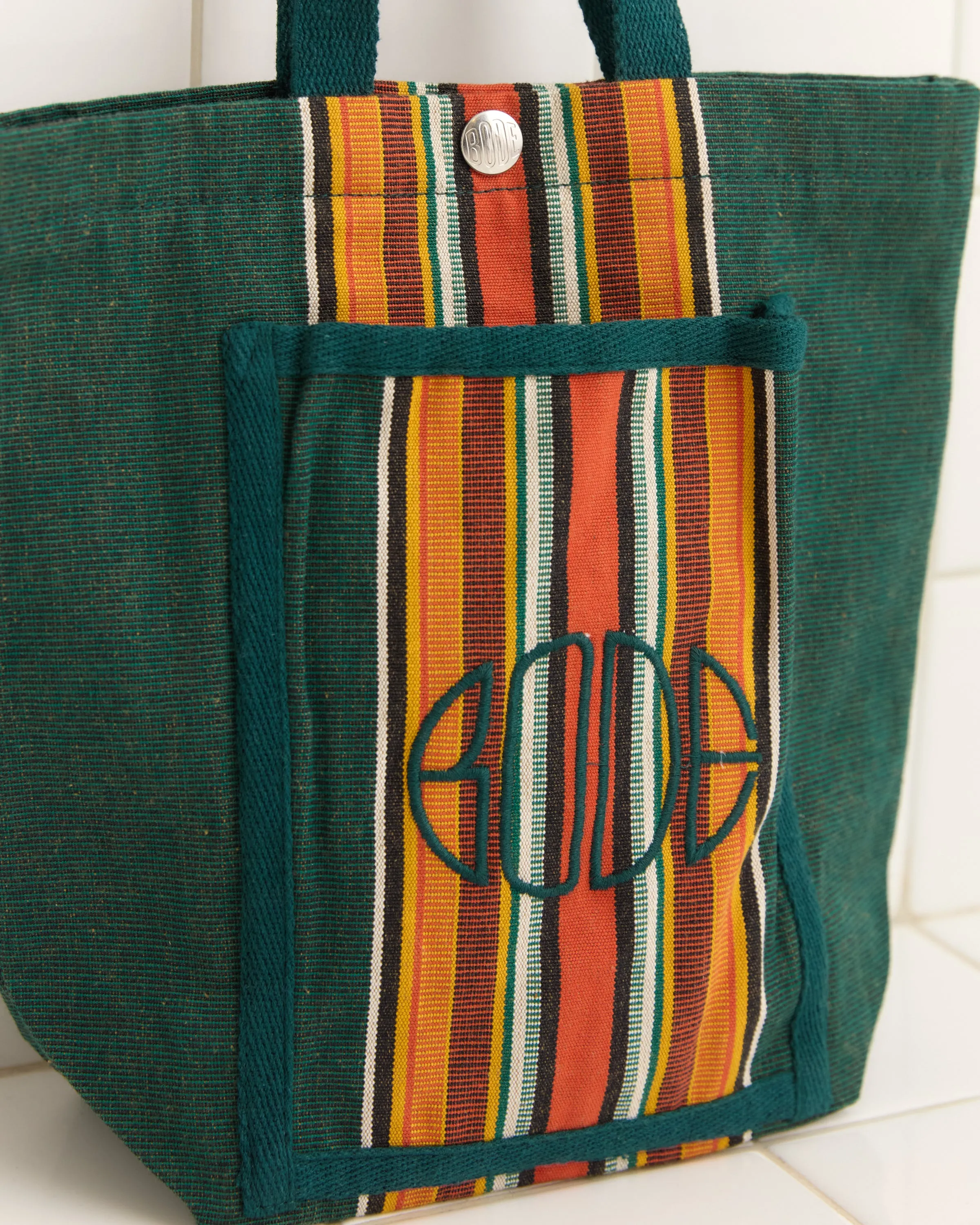 Parakeet Stripe Small Tote sold by BODE product image thumbnail 2