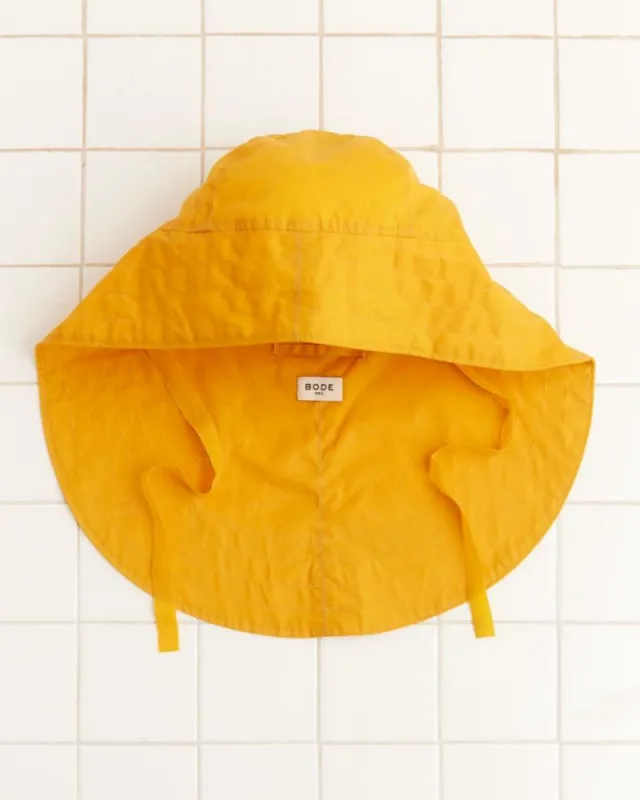 Waxed Rain Hat - Yellow sold by BODE