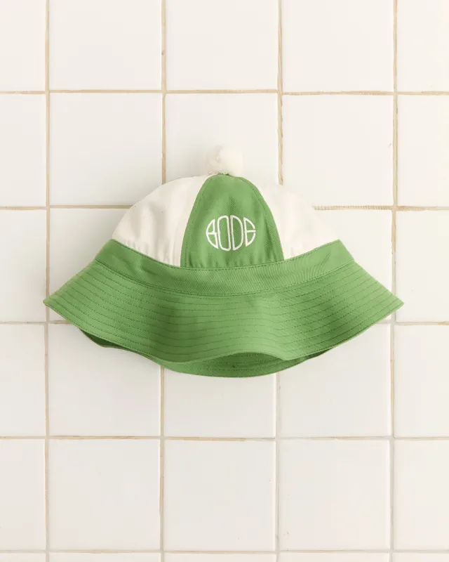 Paneled Grandfather Hat - Green/White sold by BODE
