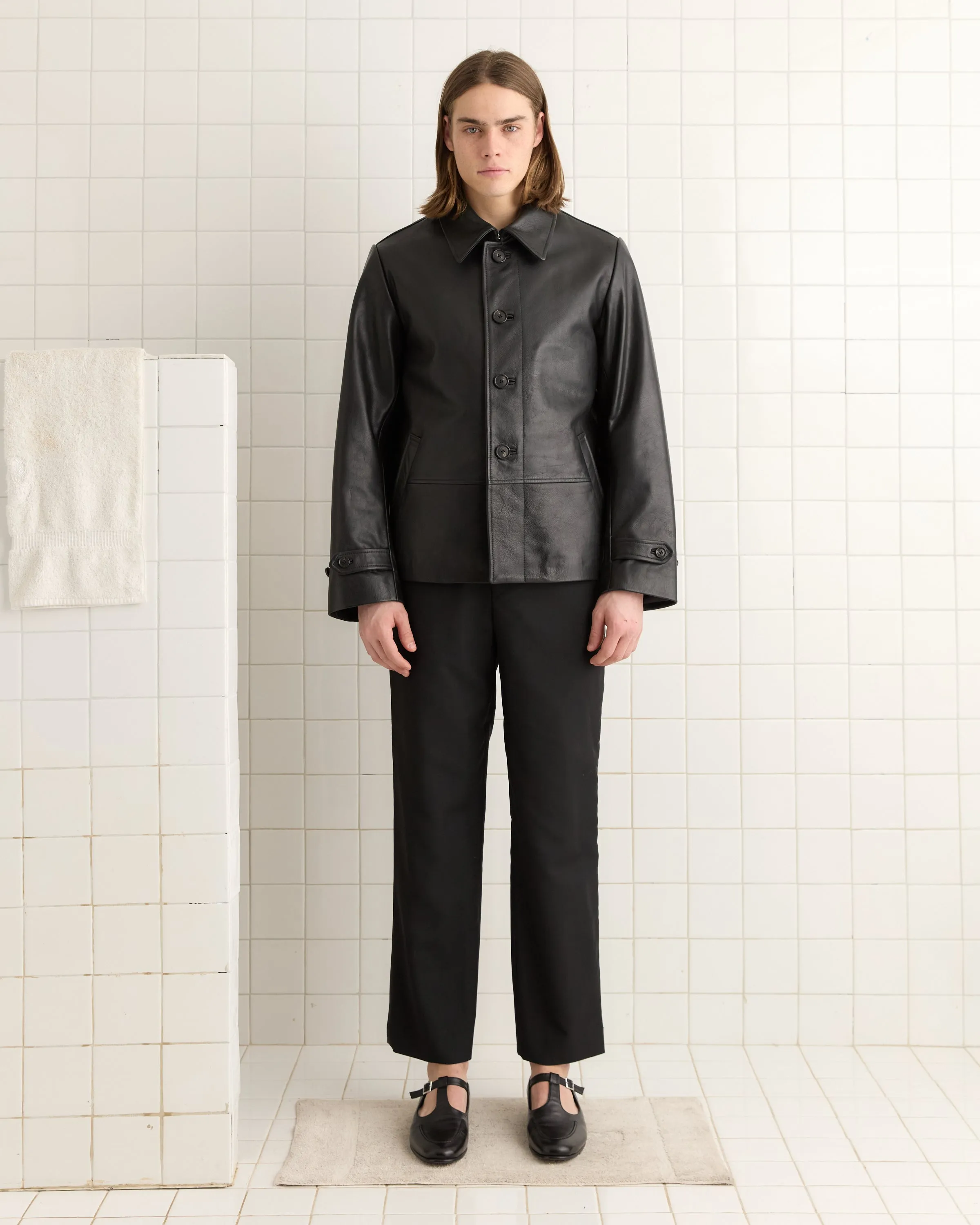 Cropped Continental Coat - Black sold by BODE