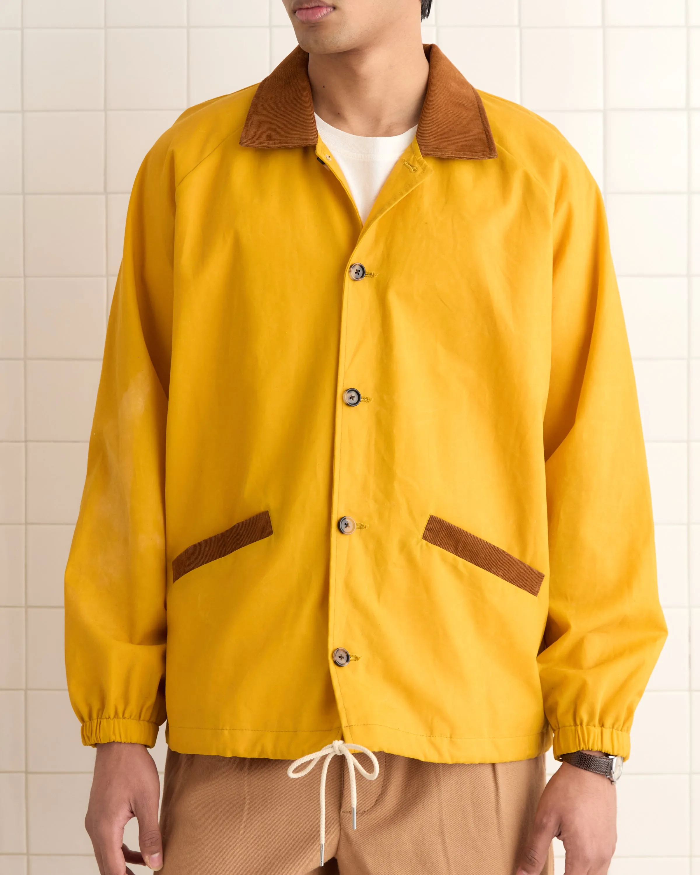 Waxed Track Jacket - Yellow sold by BODE product image thumbnail 3