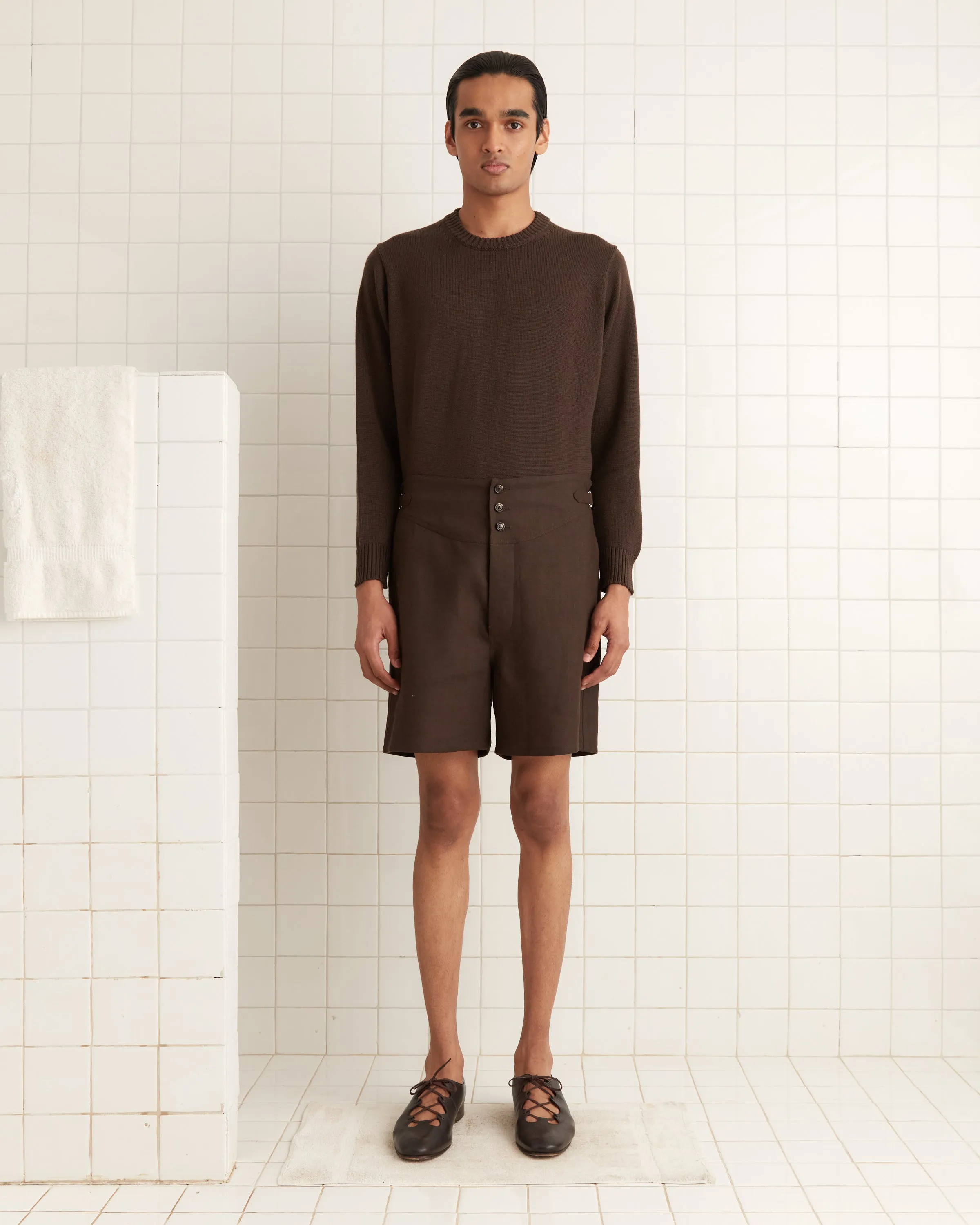 Juniper Sweater - Brown/Black sold by BODE