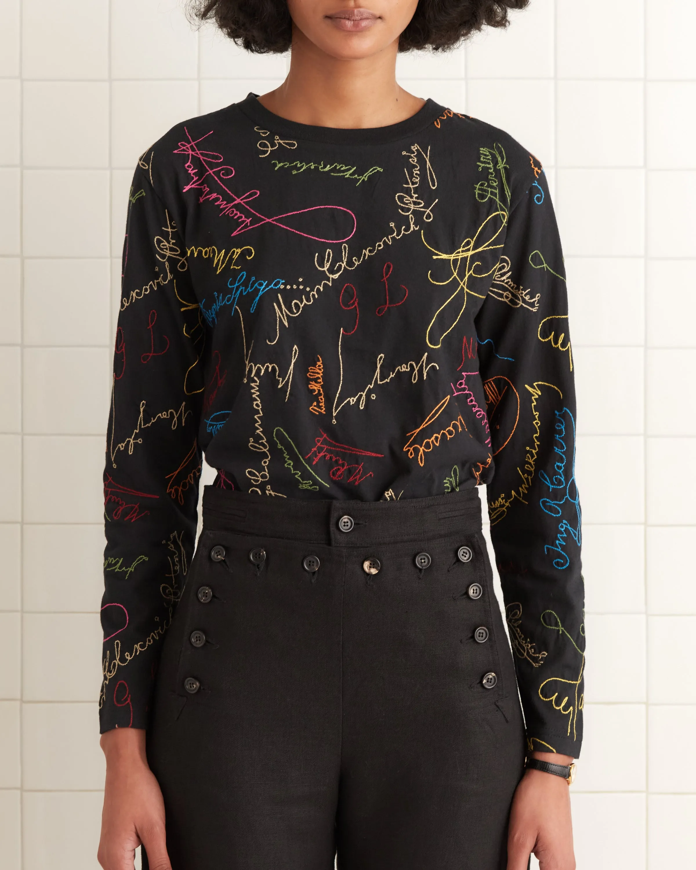 Signature Scrawl Long Sleeve Tee sold by BODE product image thumbnail 2