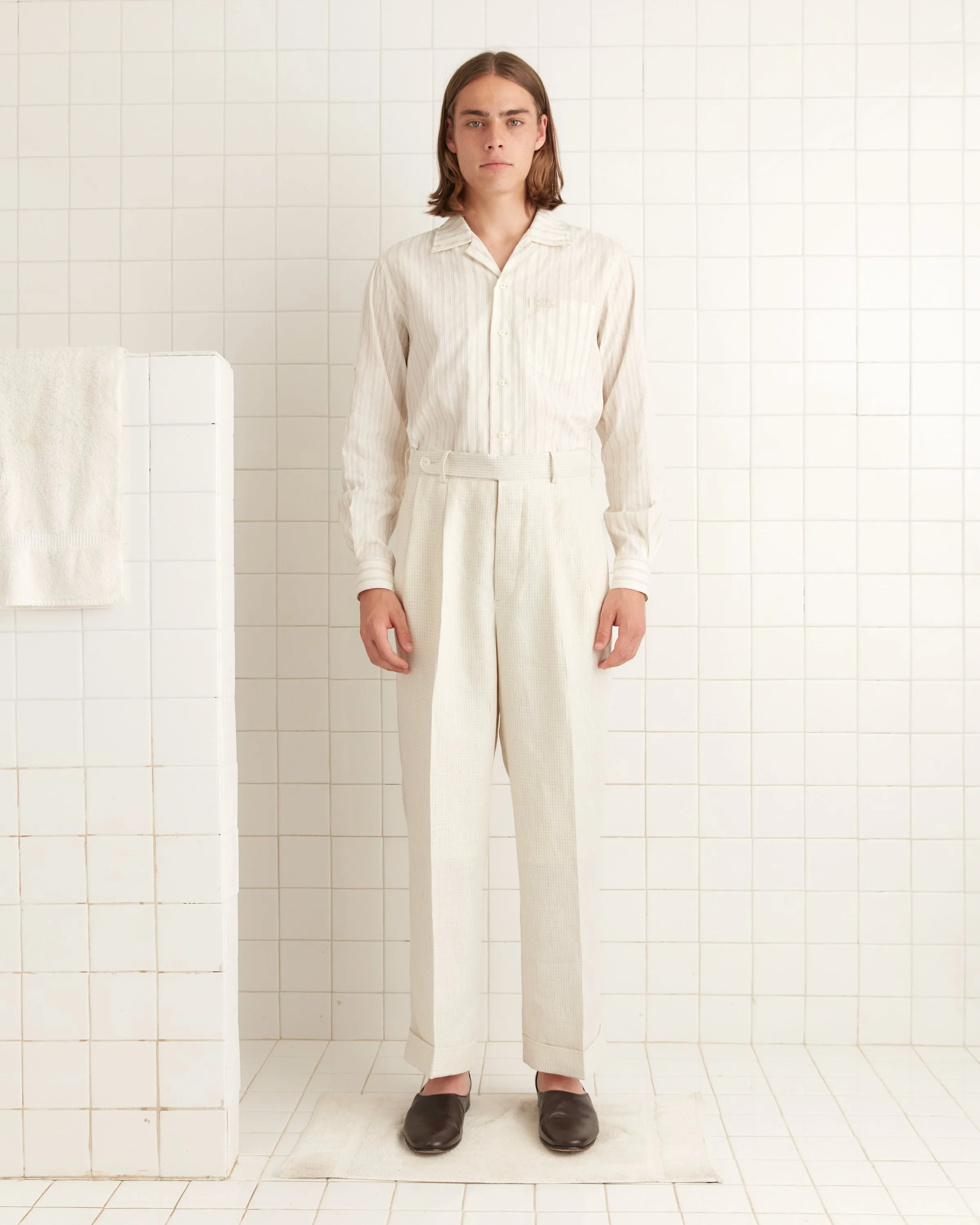 Nelson Trousers - Ecru sold by BODE