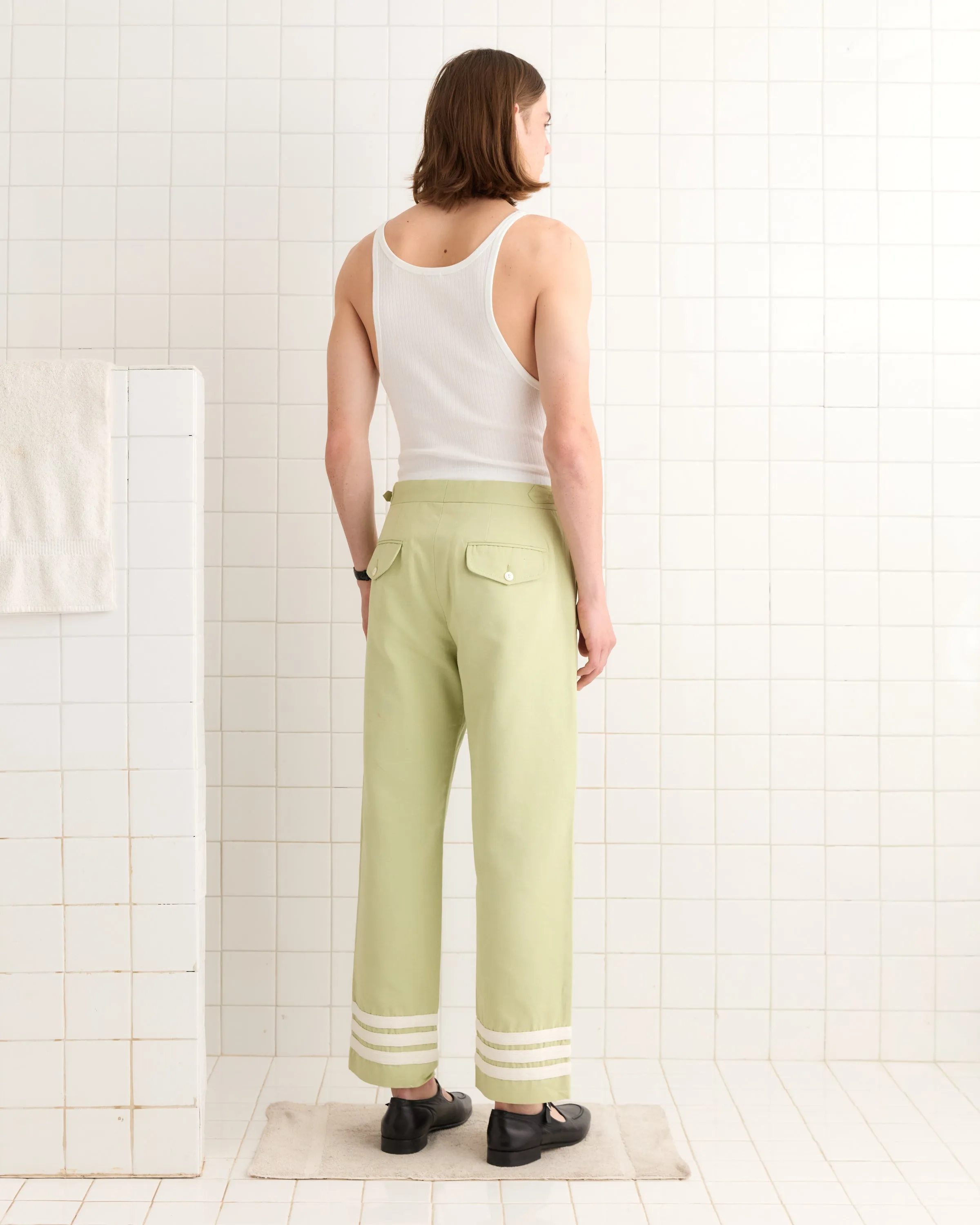 Tri-Stripe Trousers - Green/Cream sold by BODE product image thumbnail 3