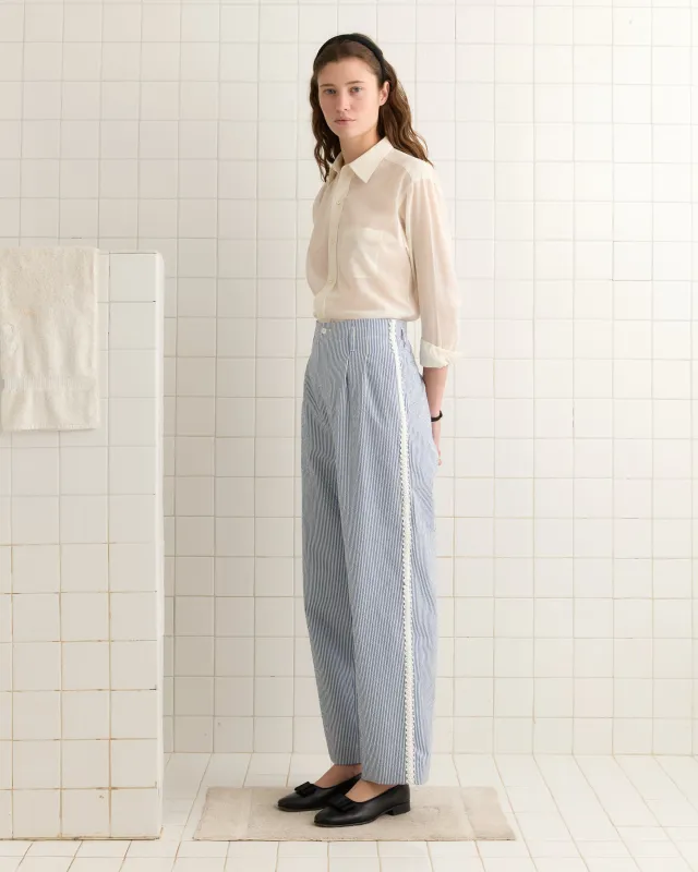 Club Stripe Murray Trousers - Blue/White sold by BODE