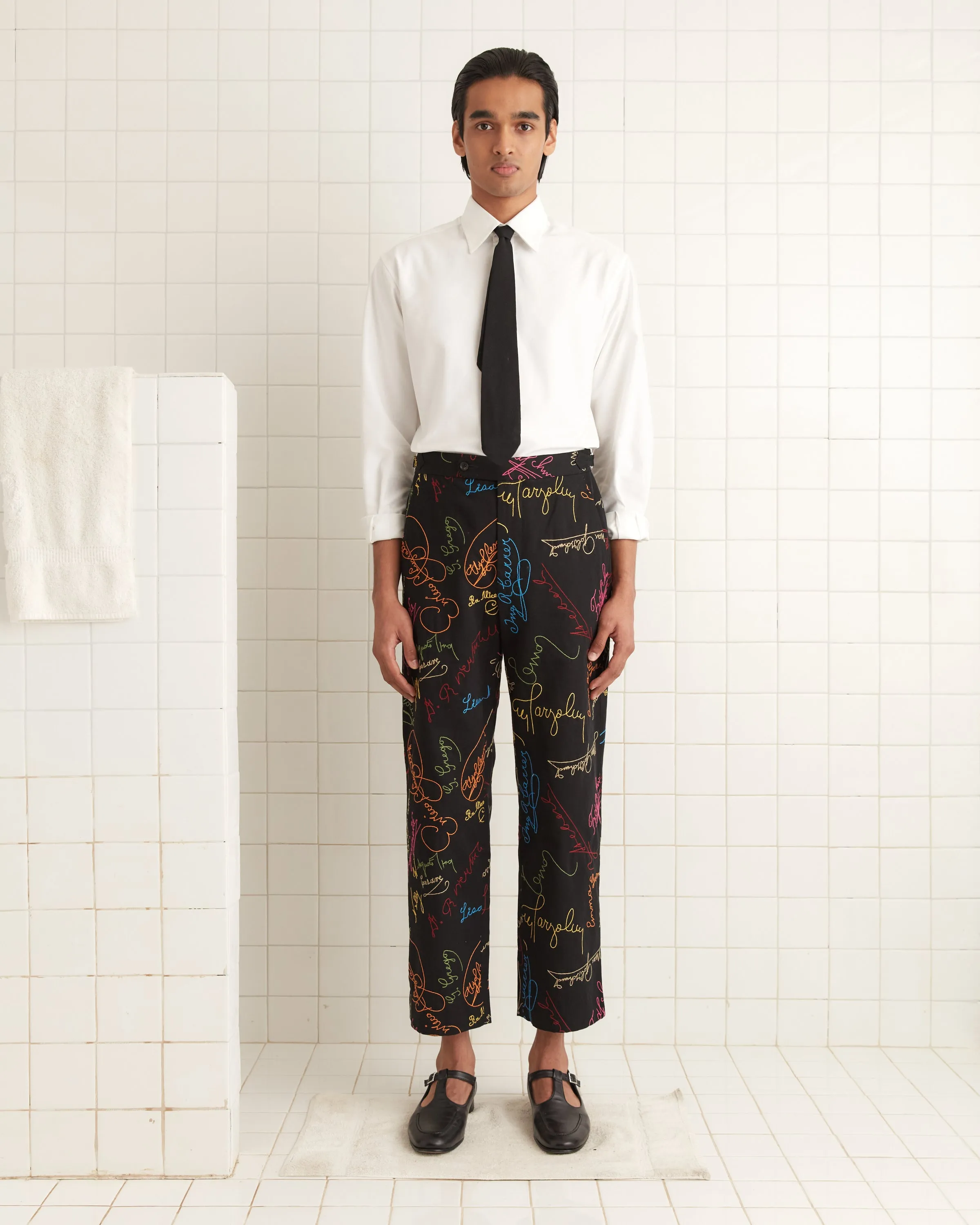 Signature Scrawl Trousers sold by BODE