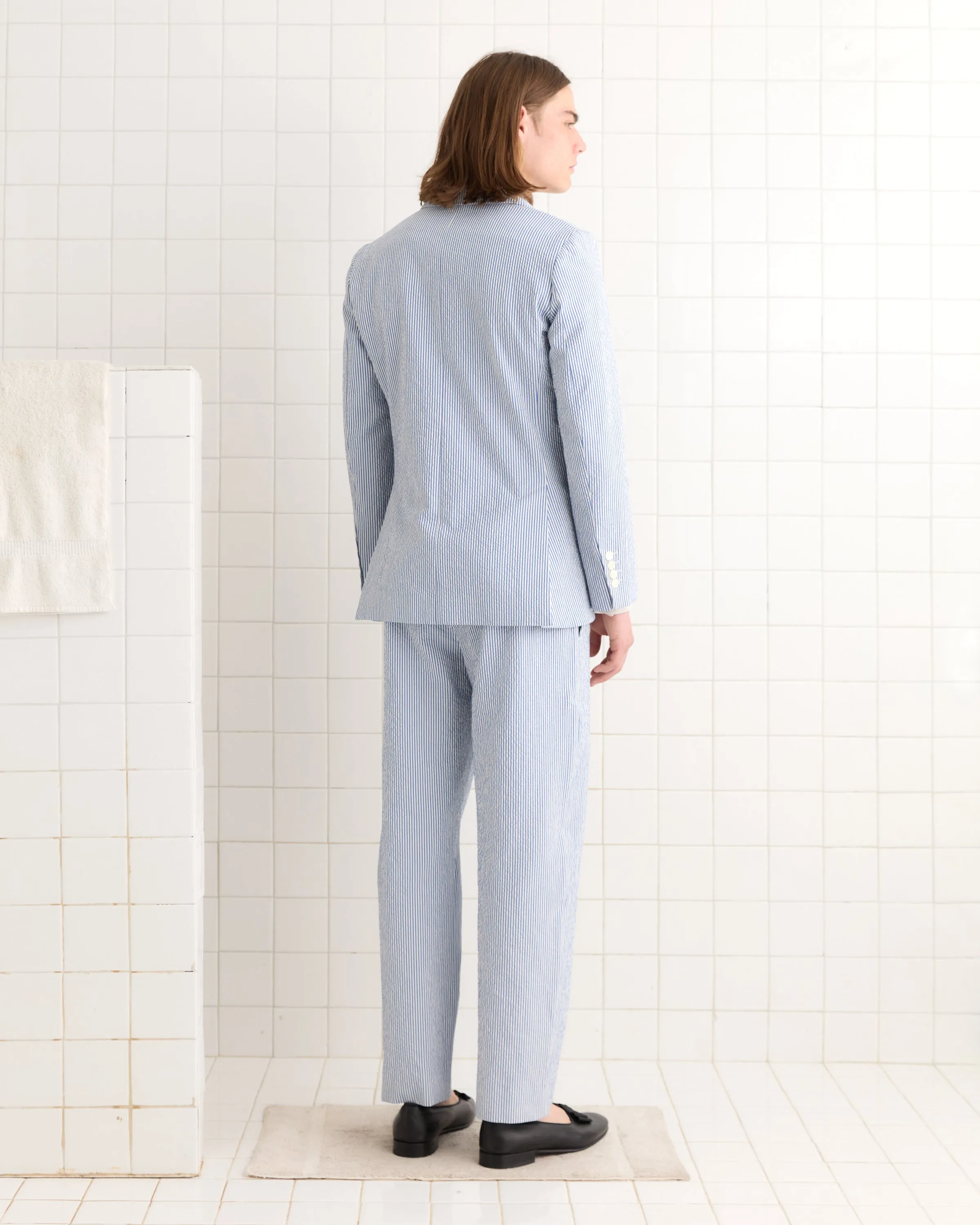 Club Stripe Single-Breasted Suit Jacket - Blue/White sold by BODE product image thumbnail 3