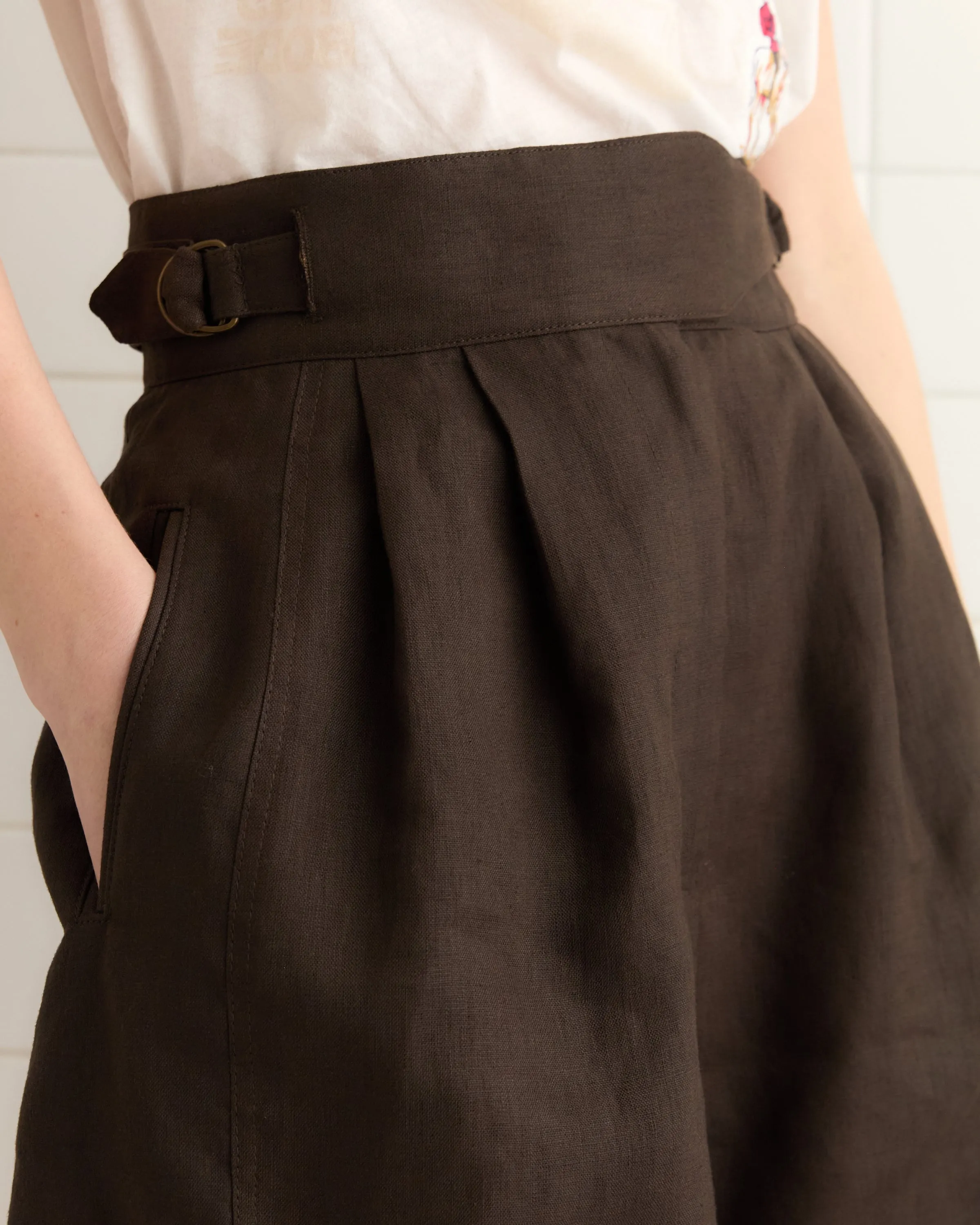 Linen Smith Shorts - Brown/Black sold by BODE product image thumbnail 2