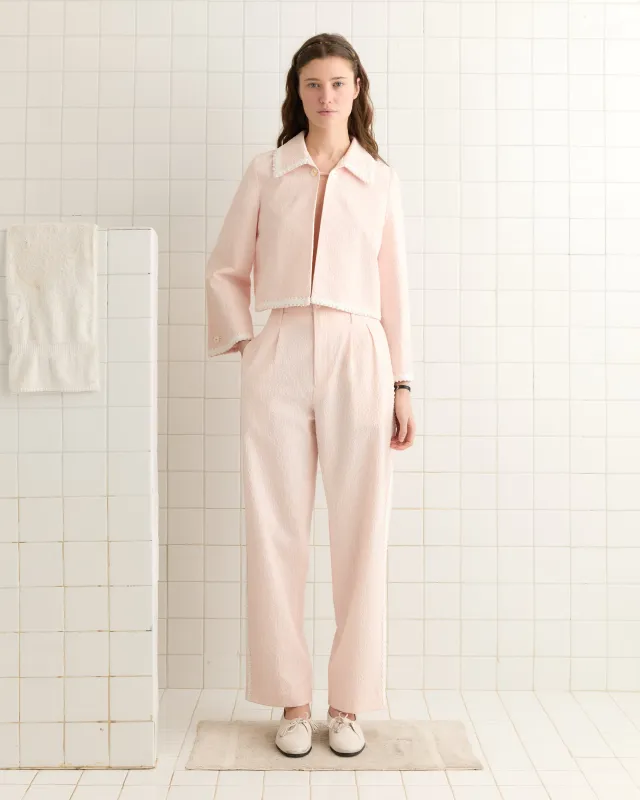 Club Stripe Swing Jacket made by BODE