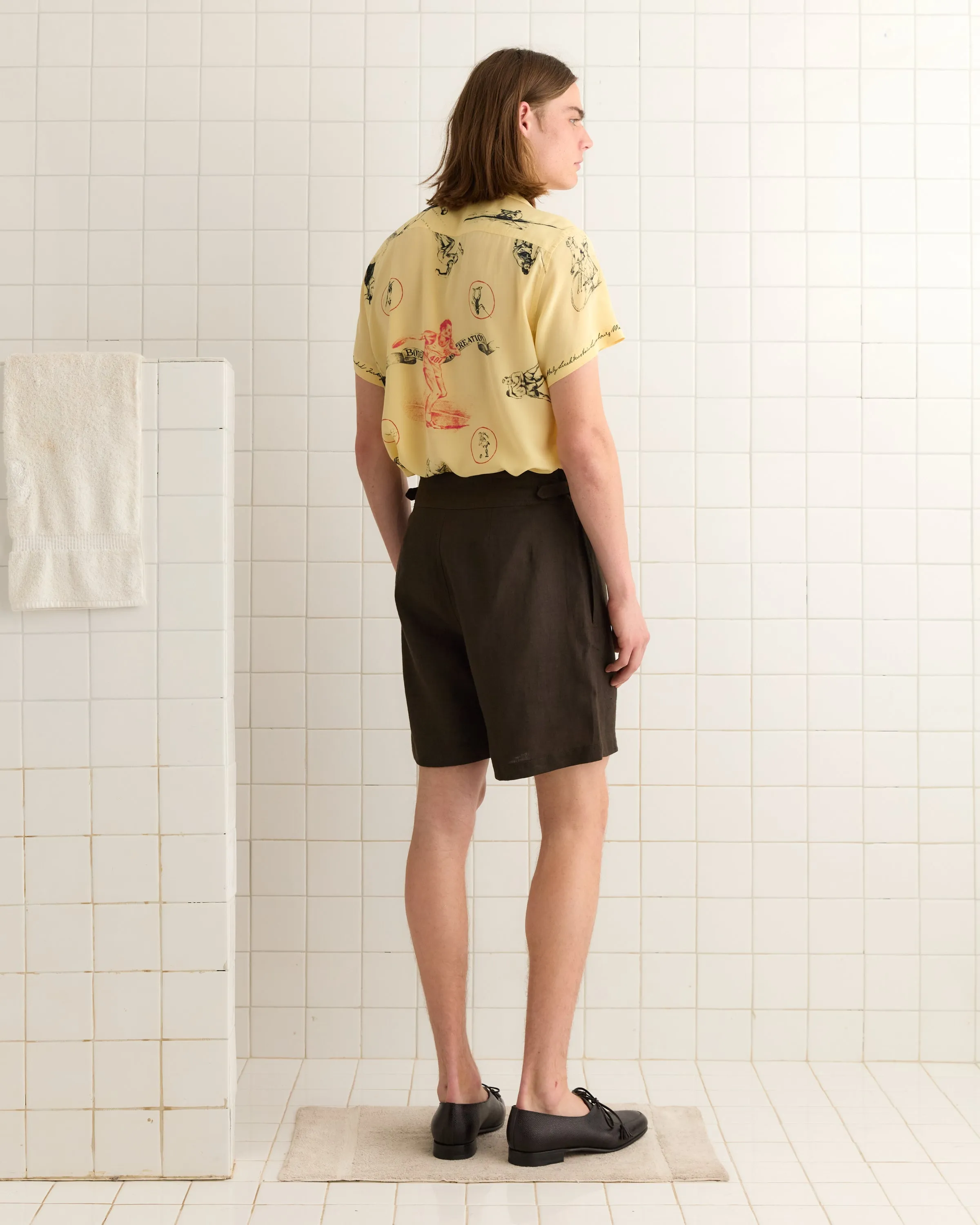 Linen Cot Shorts - Brown/Black sold by BODE product image thumbnail 3