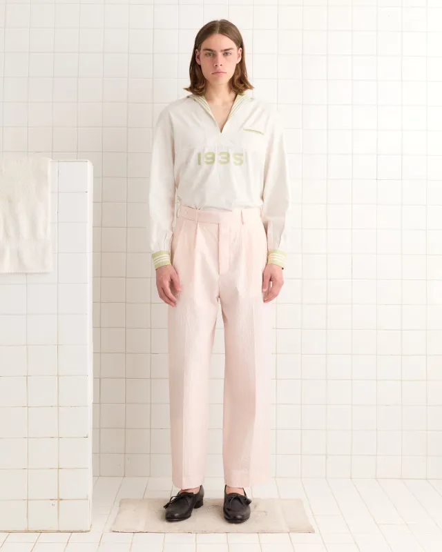 Club Stripe McNab Trousers - Pink/White made by BODE