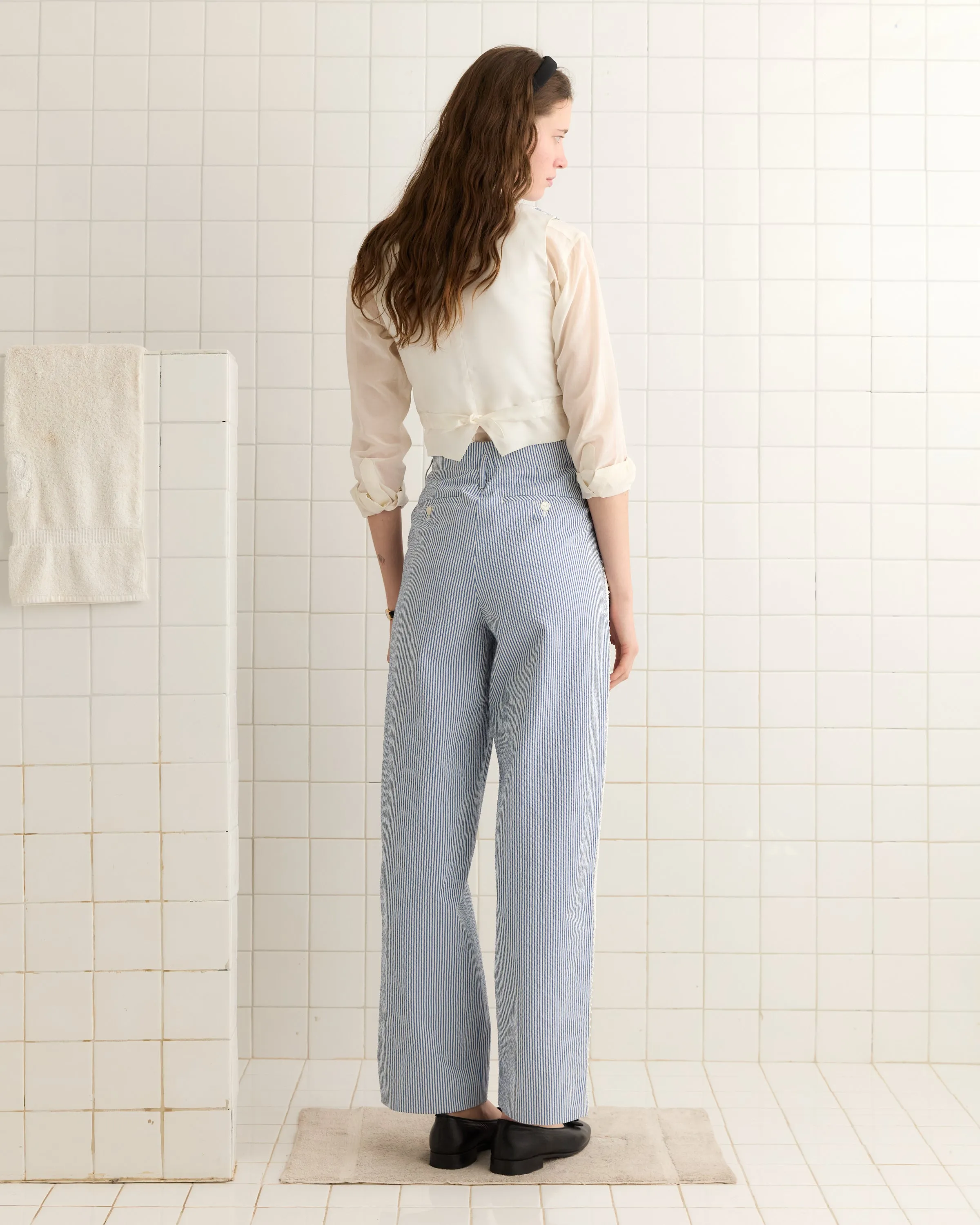 Club Stripe Waistcoat - Blue/White sold by BODE product image thumbnail 3