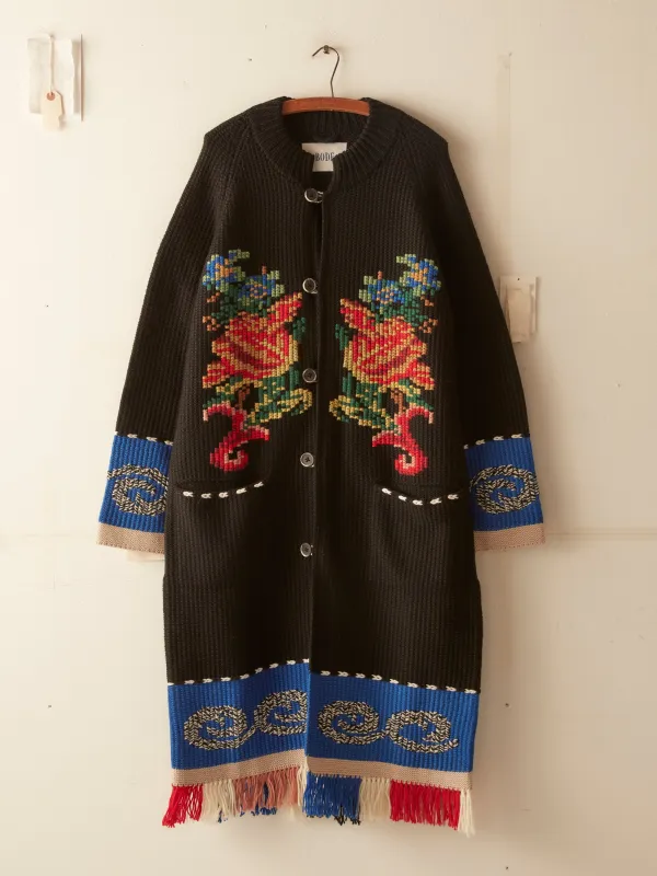 Cape Cod Cross Stitch Cardigan sold by BODE