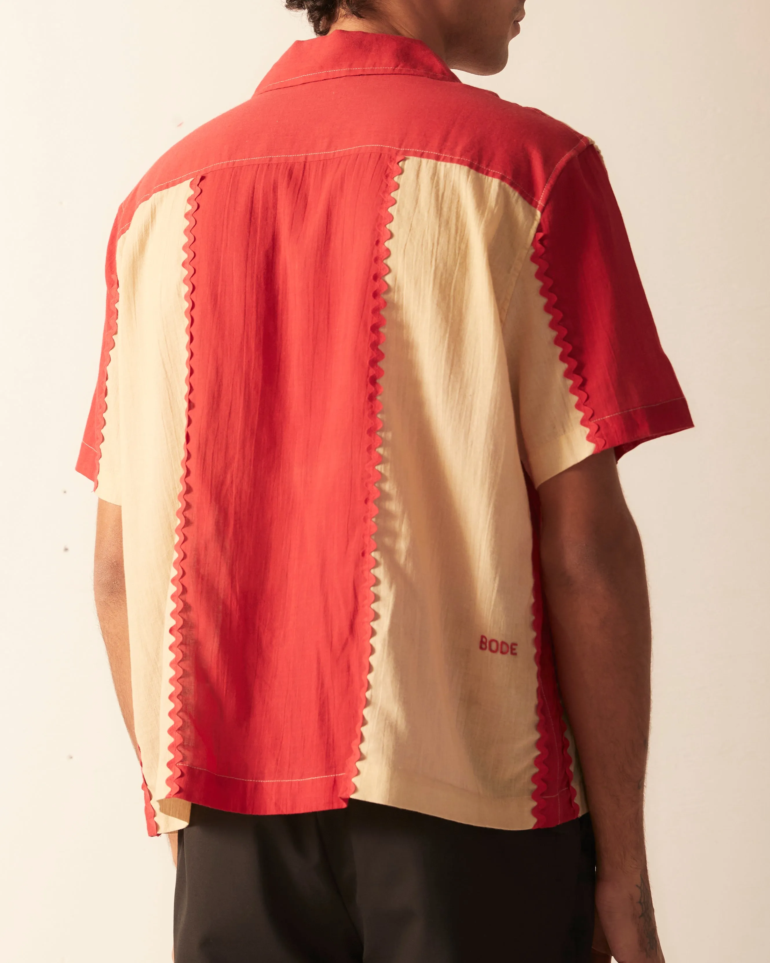 Bunting Stripe Short Sleeve Shirt sold by BODE product image thumbnail 4