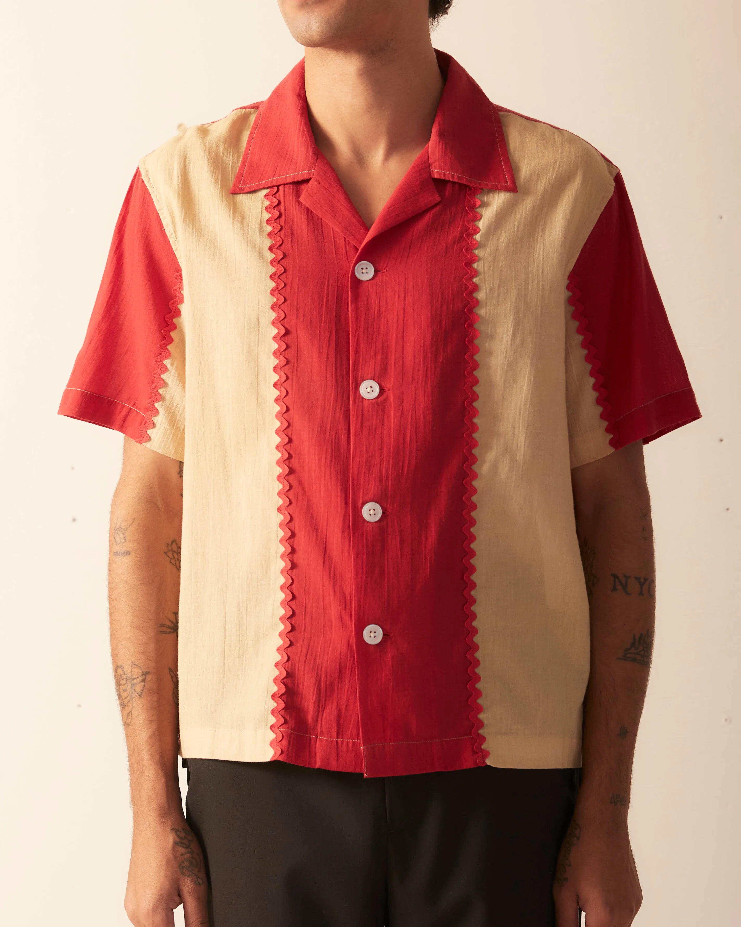 Bunting Stripe Short Sleeve Shirt sold by BODE product image thumbnail 2
